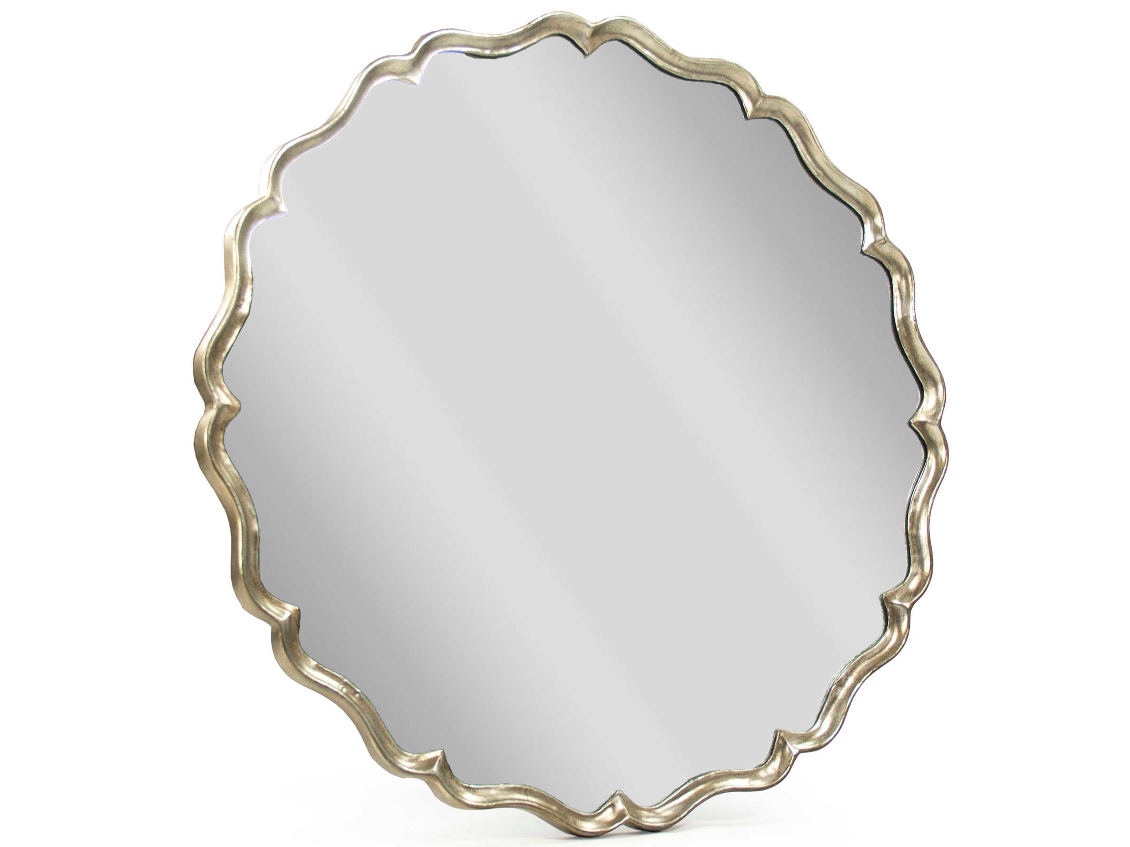 Zentique Agape Distressed Silver Round Wall Mirror