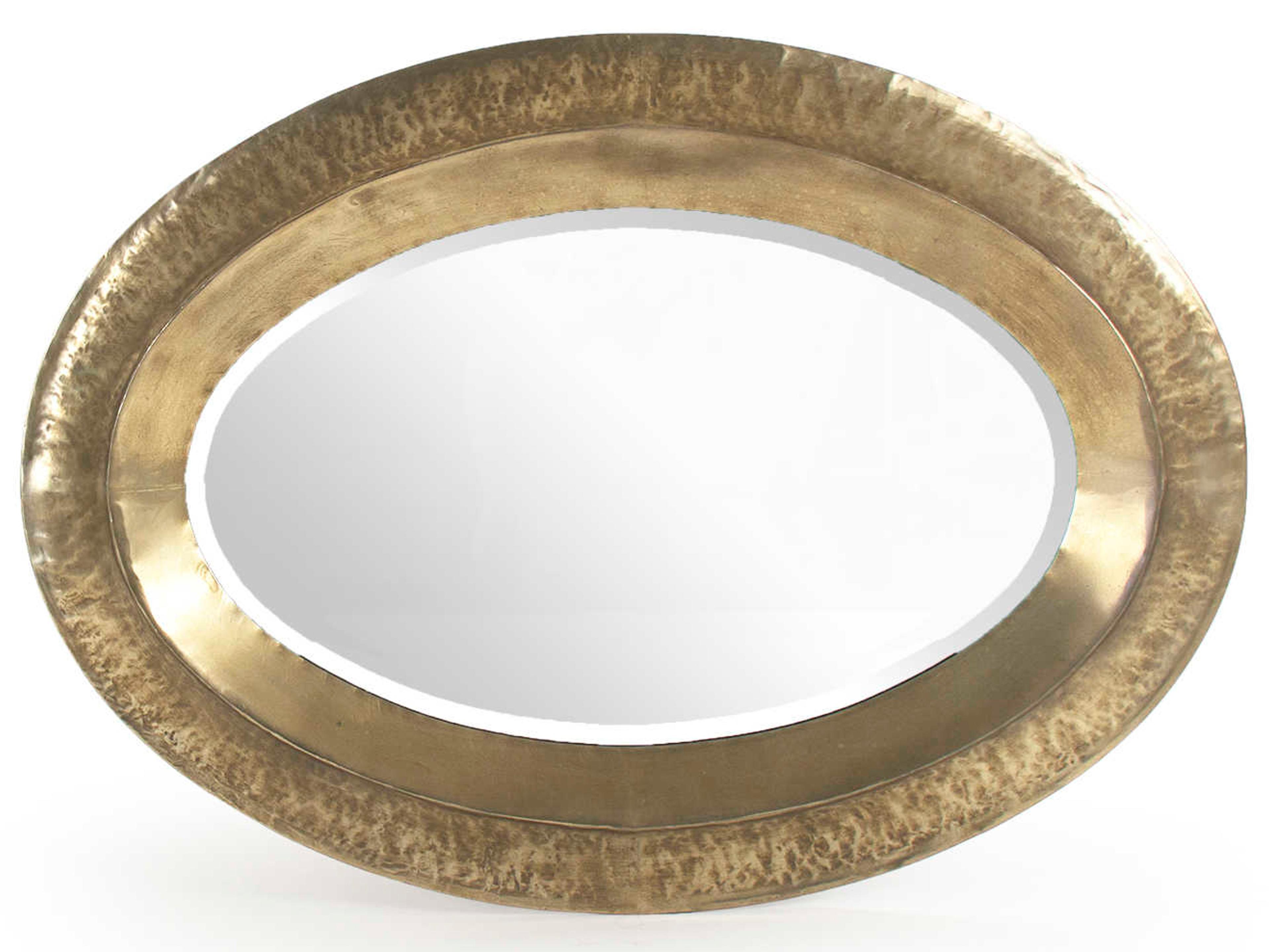 Zentique Jenna Distressed Gold Oval Wall Mirror