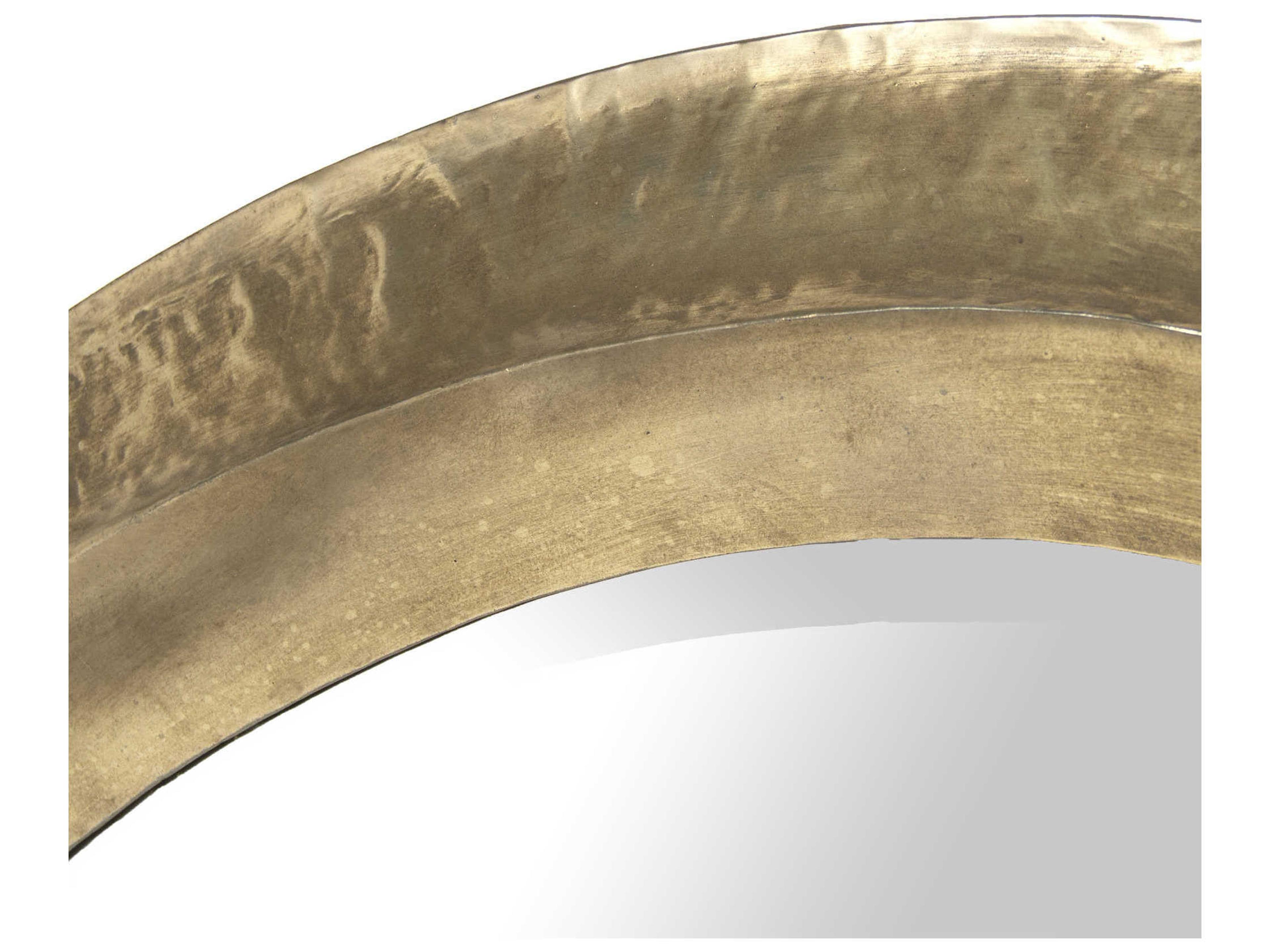 Zentique Jenna Distressed Gold Oval Wall Mirror