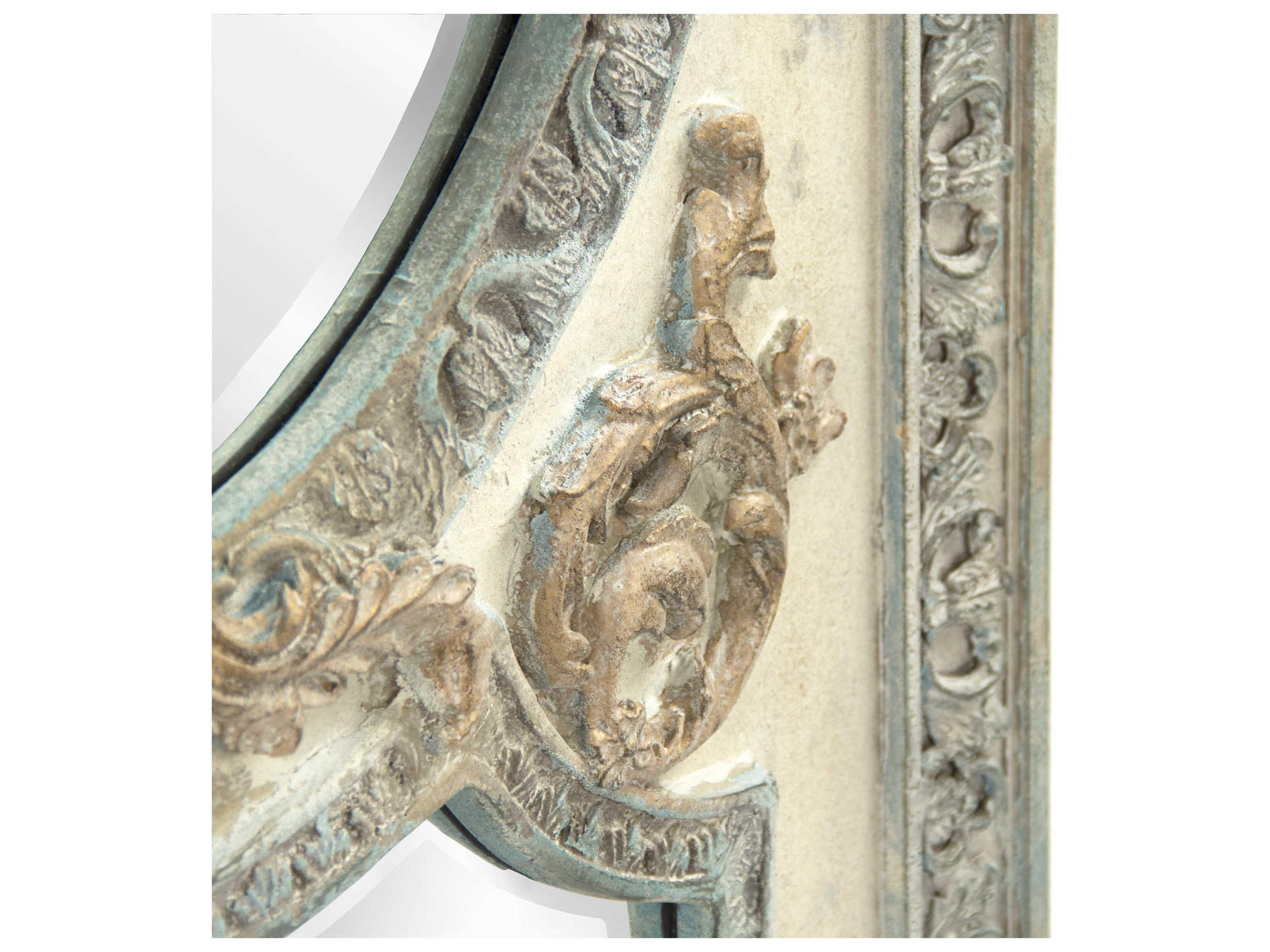 Zentique Theon Distressed Sage Greentique Cream Floor Mirror