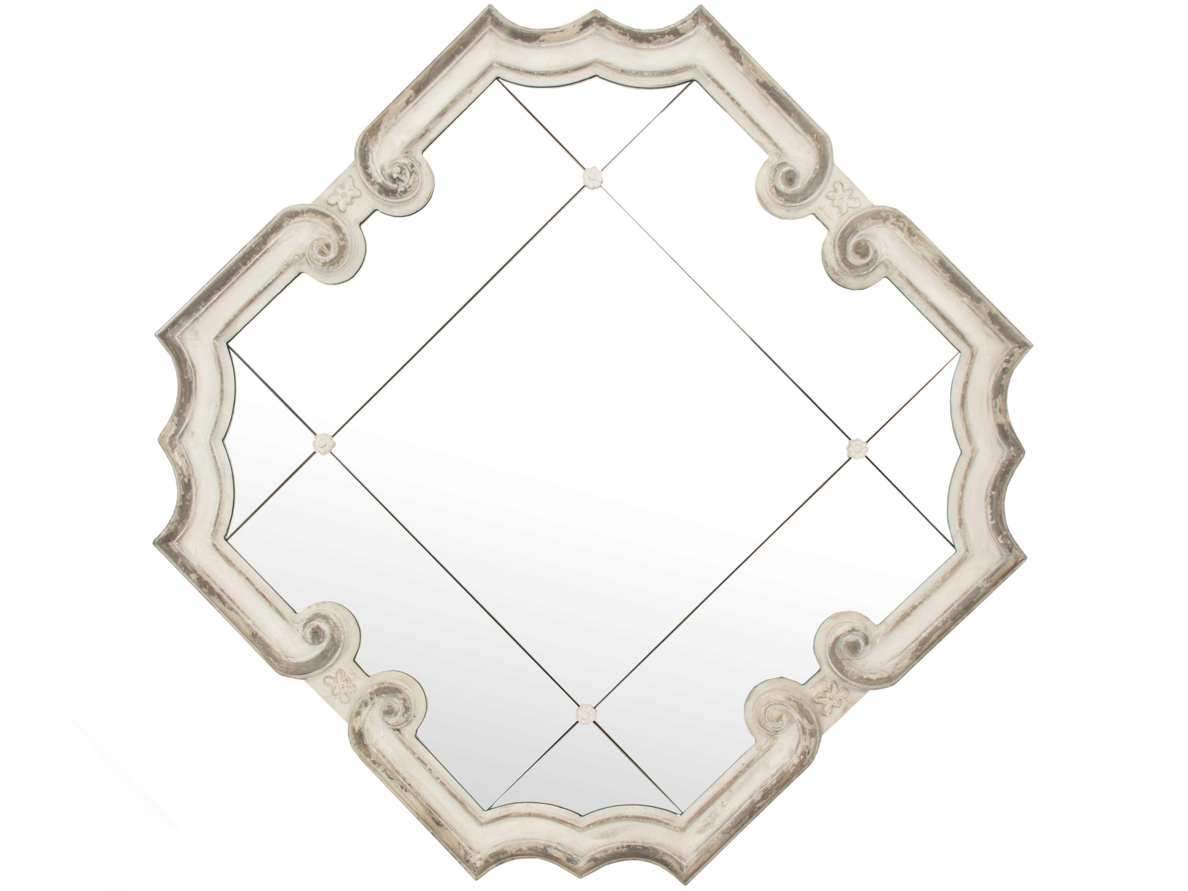 Zentique Troncon Distressed Ivory Wall Mirror