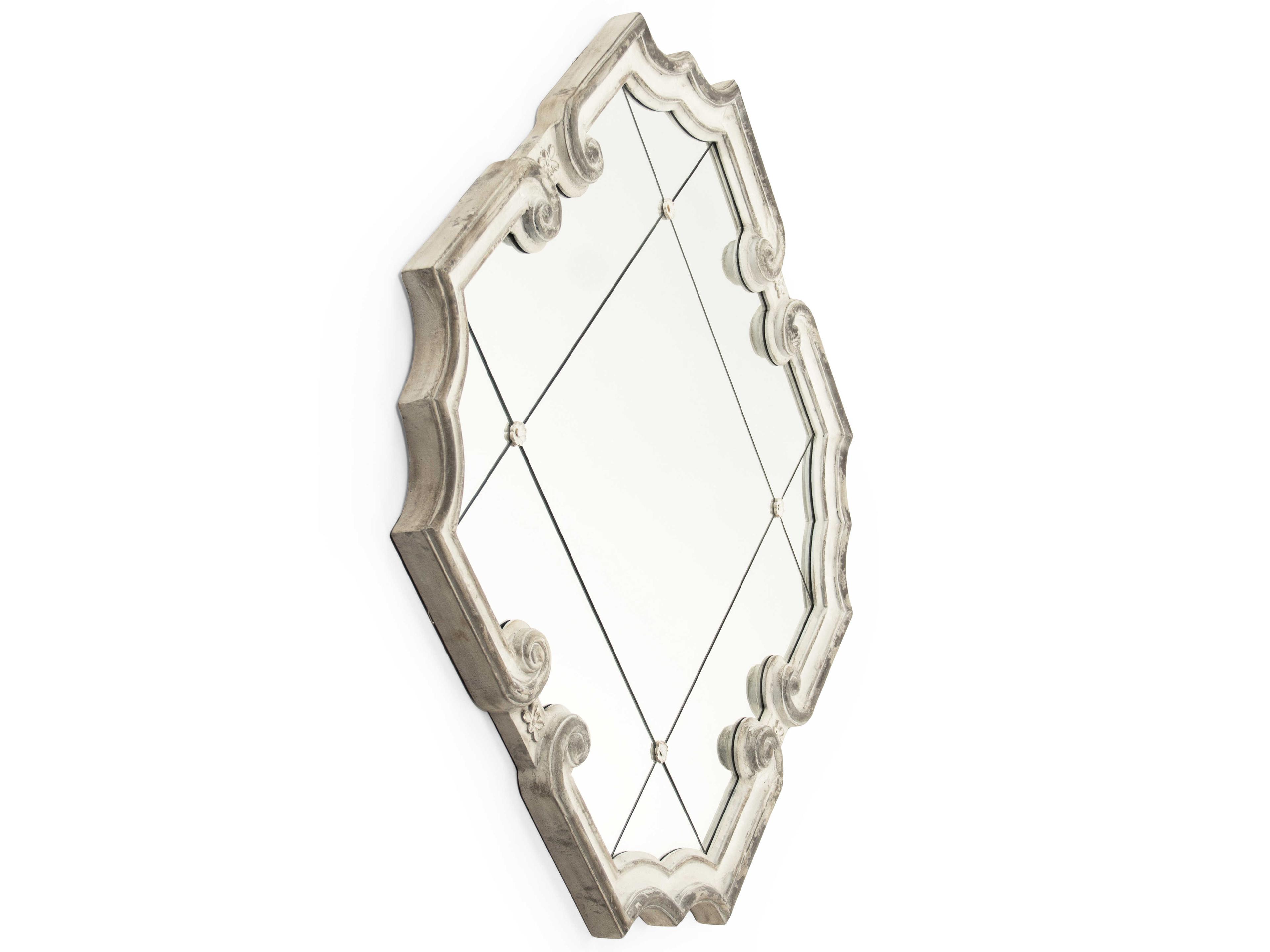 Zentique Troncon Distressed Ivory Wall Mirror