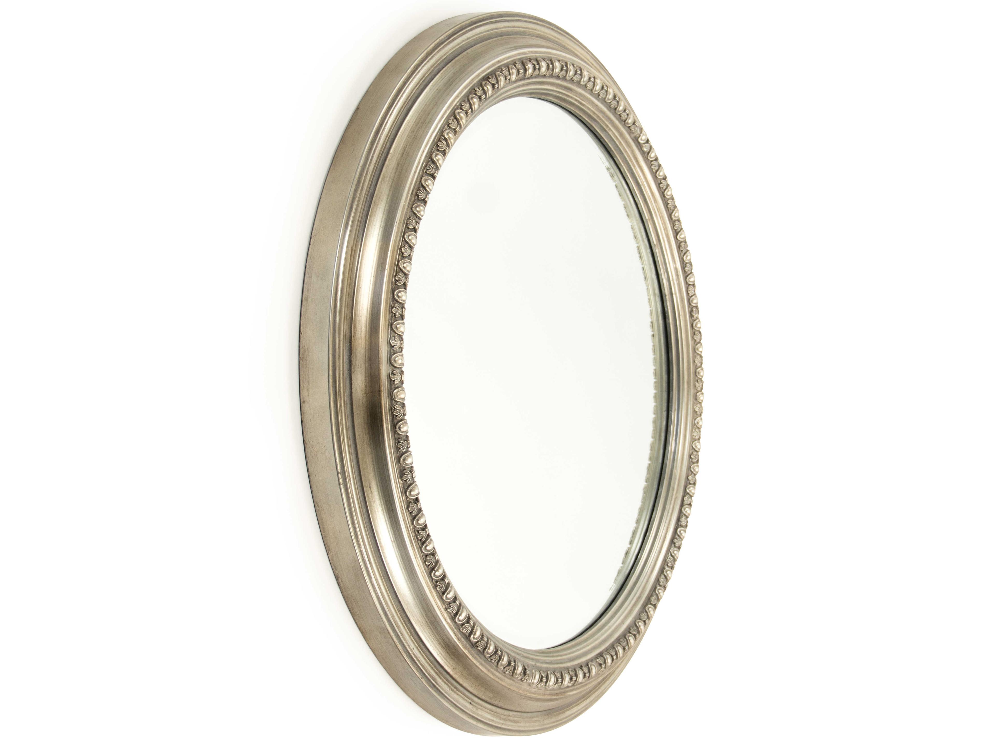 Zentique Ecran Distressed Silver Round Wall Mirror