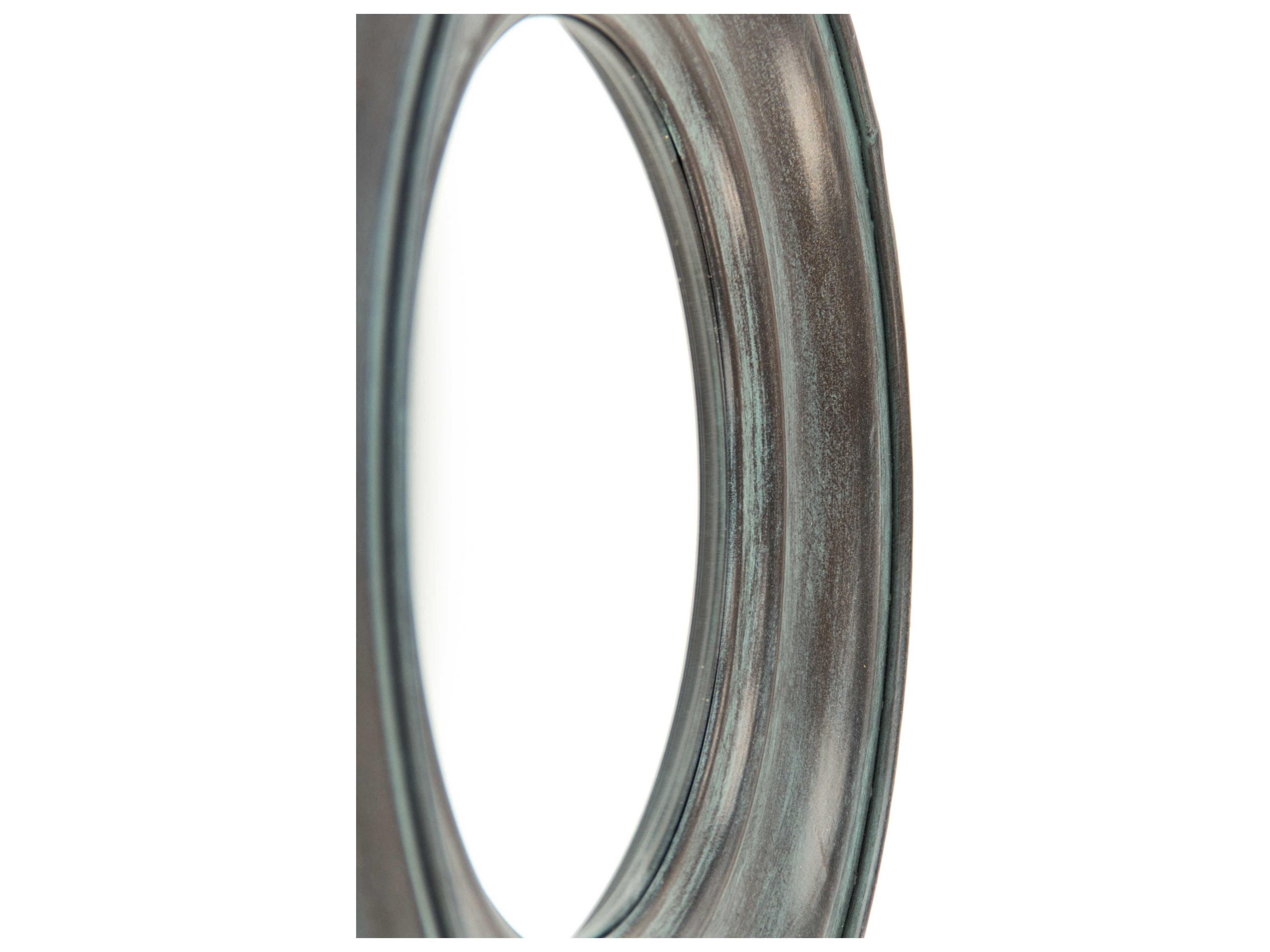 Zentique Cerne Distressed Teal Round Wall Mirror