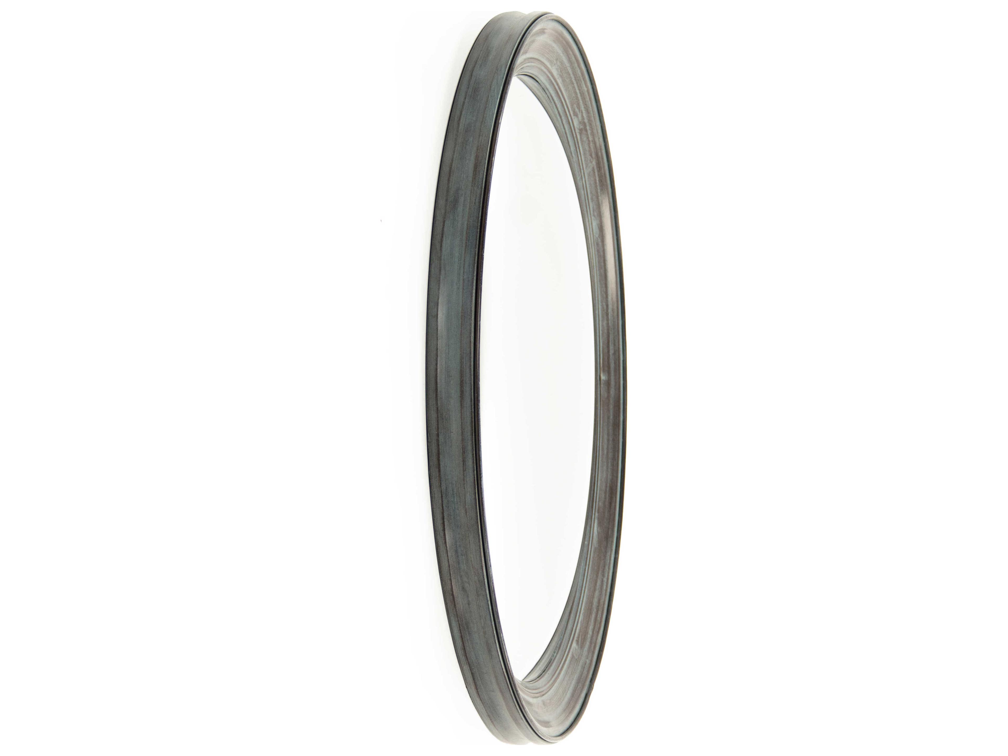 Zentique Cerne Distressed Teal Round Wall Mirror