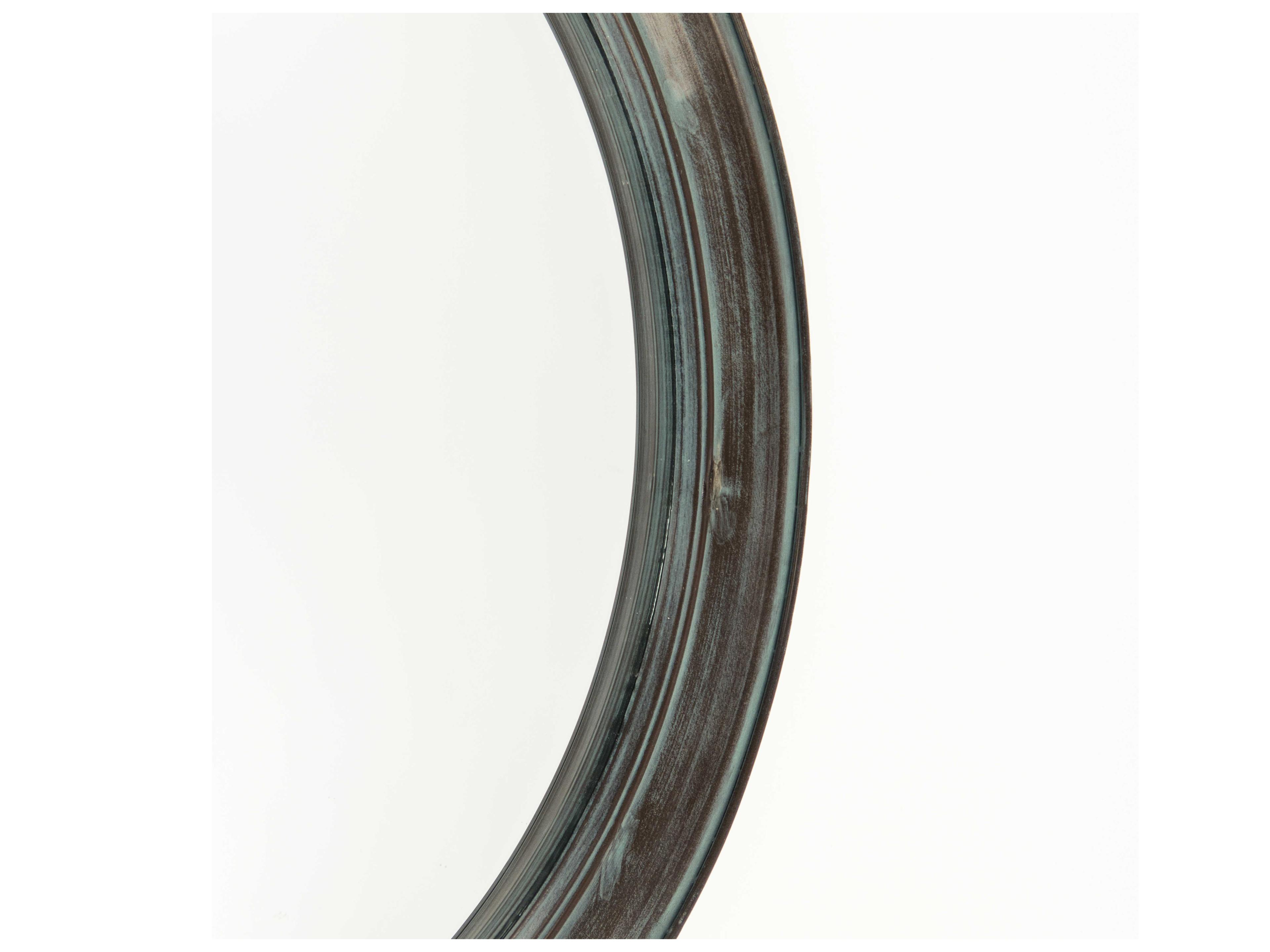 Zentique Cerne Distressed Teal Round Wall Mirror