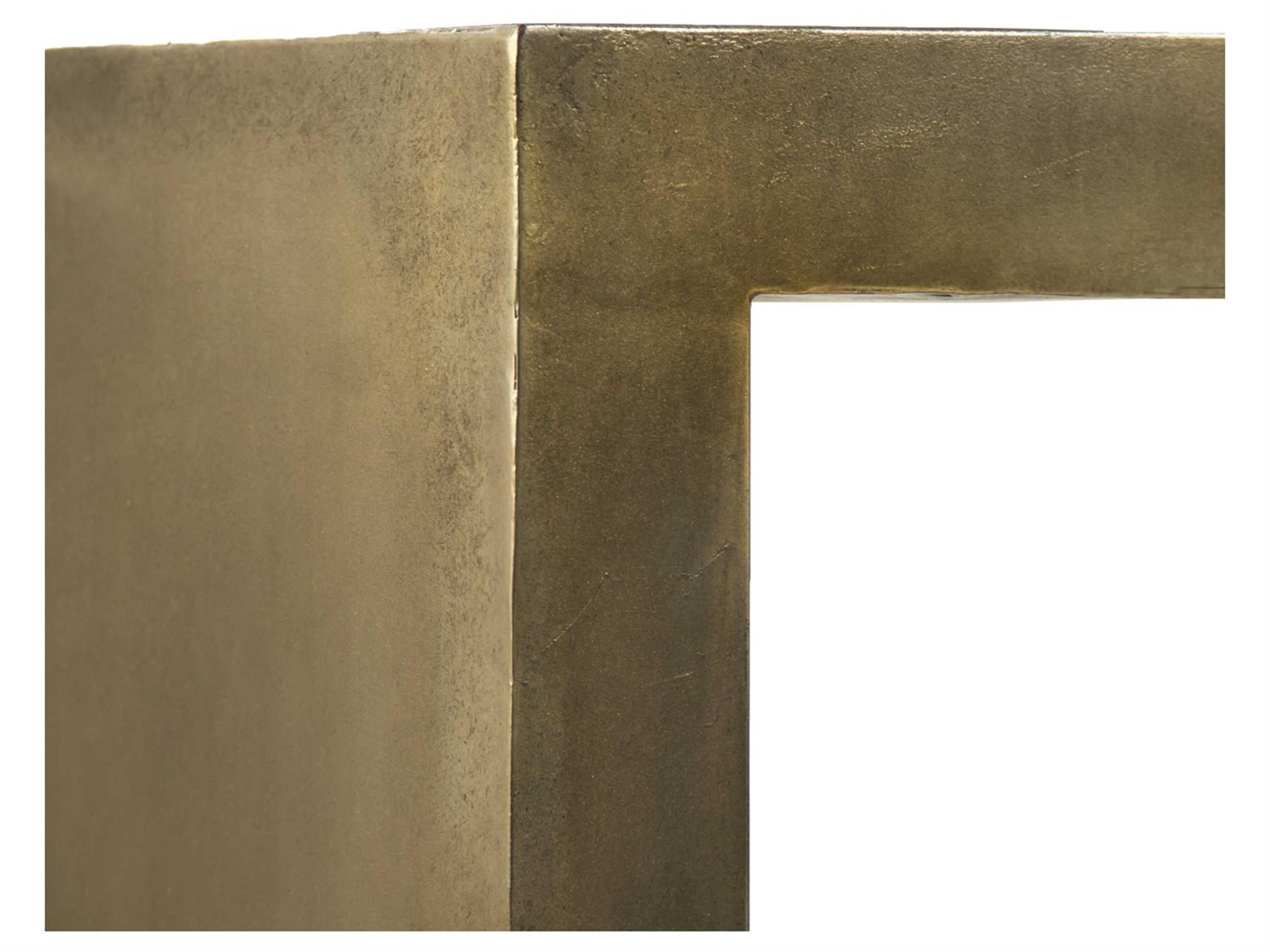 Zentique Rectangular Metal Distressed Gold Coffee Table