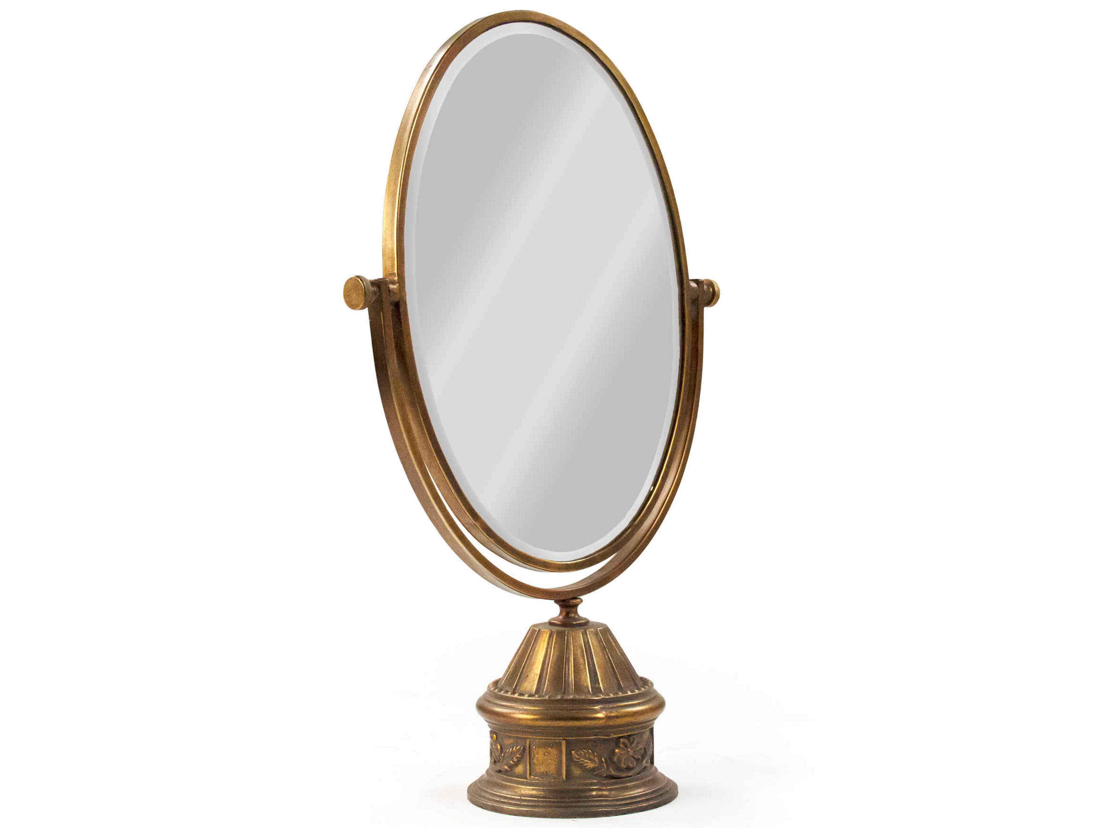 Zentique Cerise Distressed Gold Oval Mirror