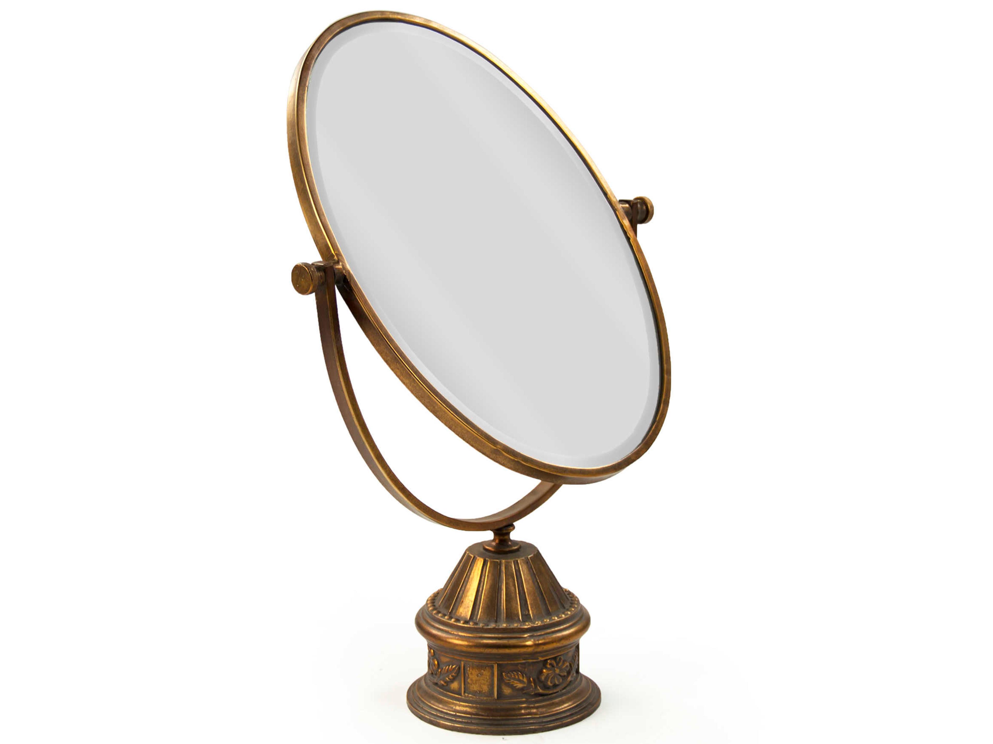 Zentique Cerise Distressed Gold Oval Mirror