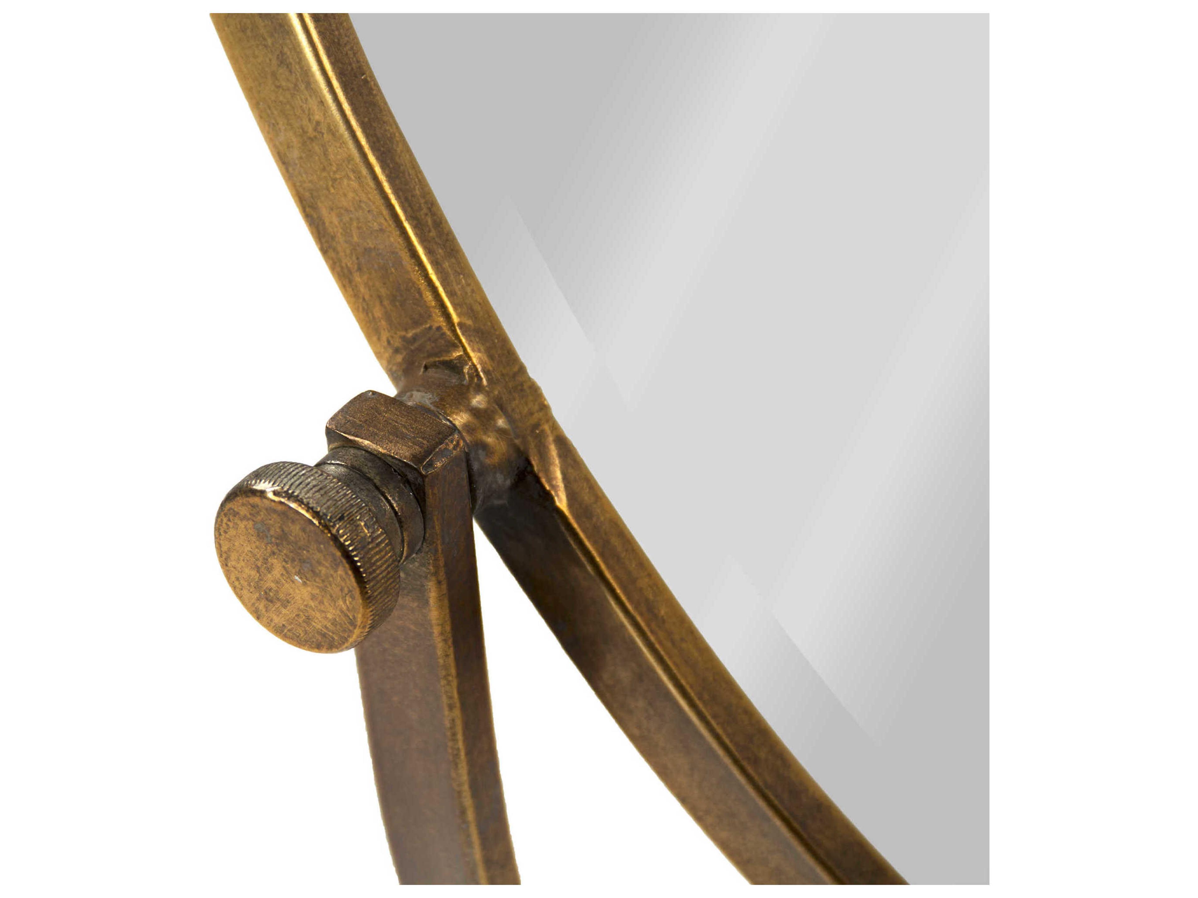 Zentique Cerise Distressed Gold Oval Mirror