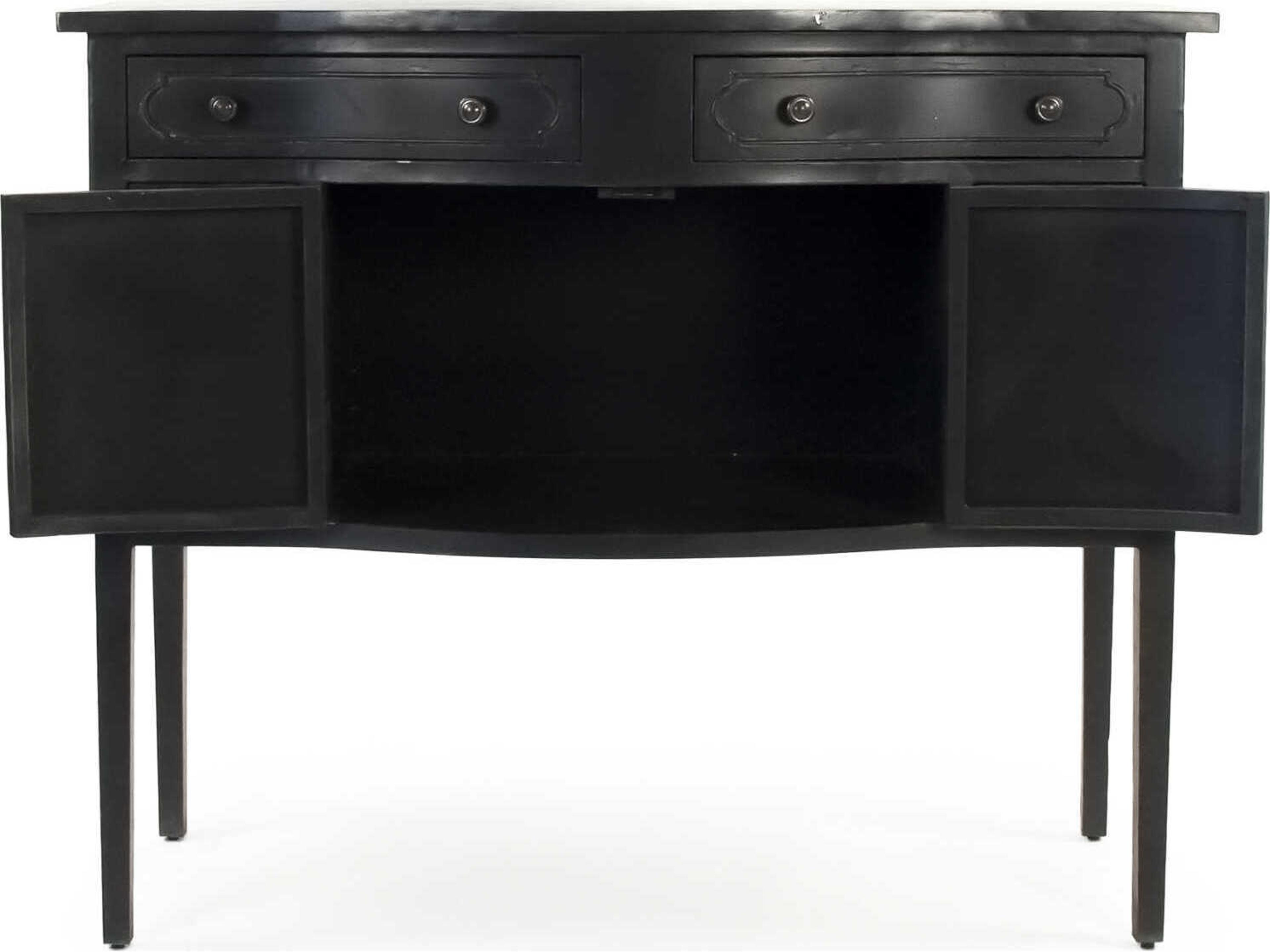 Zentique Corbyn Rectangular Metal Antique Black Console Table