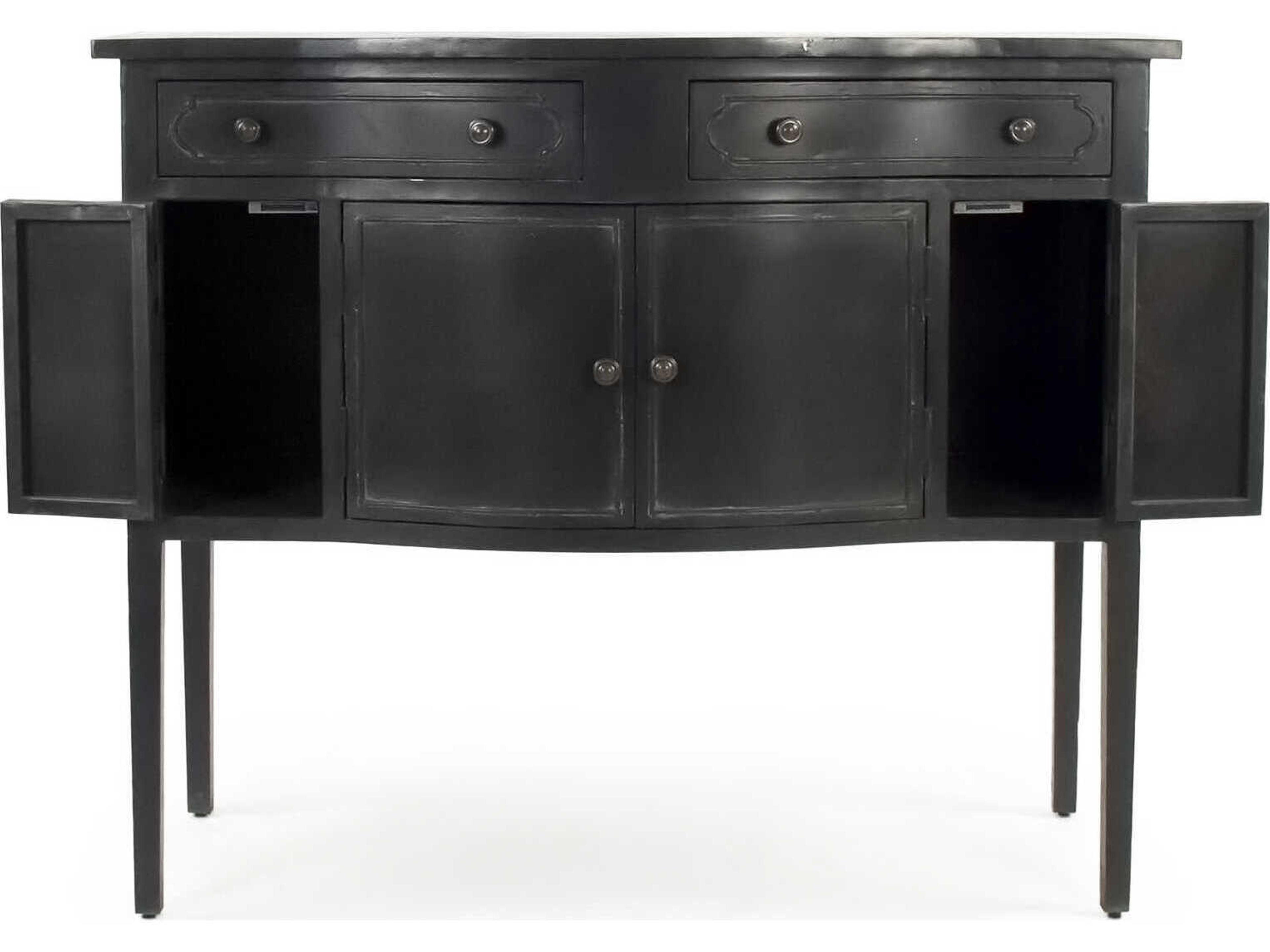 Zentique Corbyn Rectangular Metal Antique Black Console Table