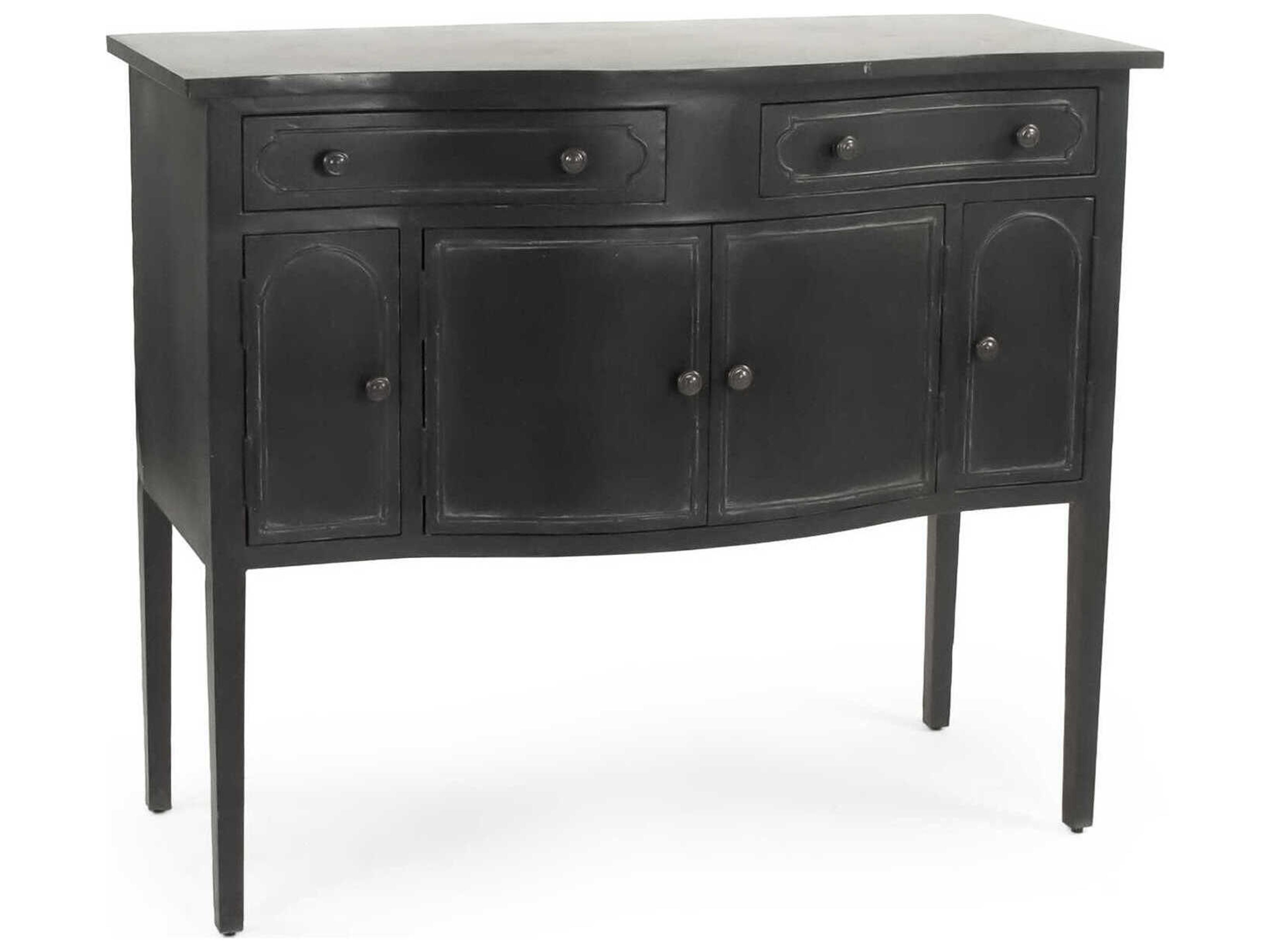 Corbyn Rectangular Metal Antique Black Console Table