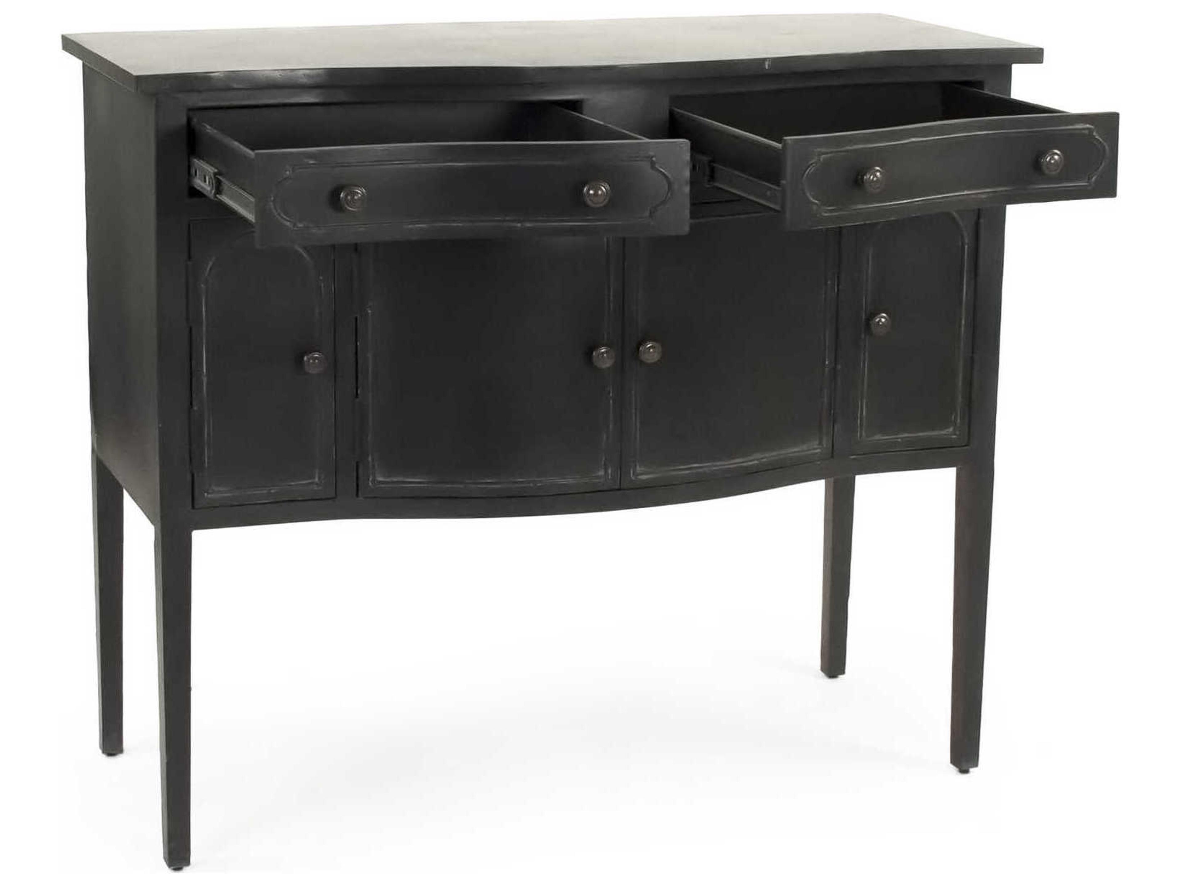 Zentique Corbyn Rectangular Metal Antique Black Console Table