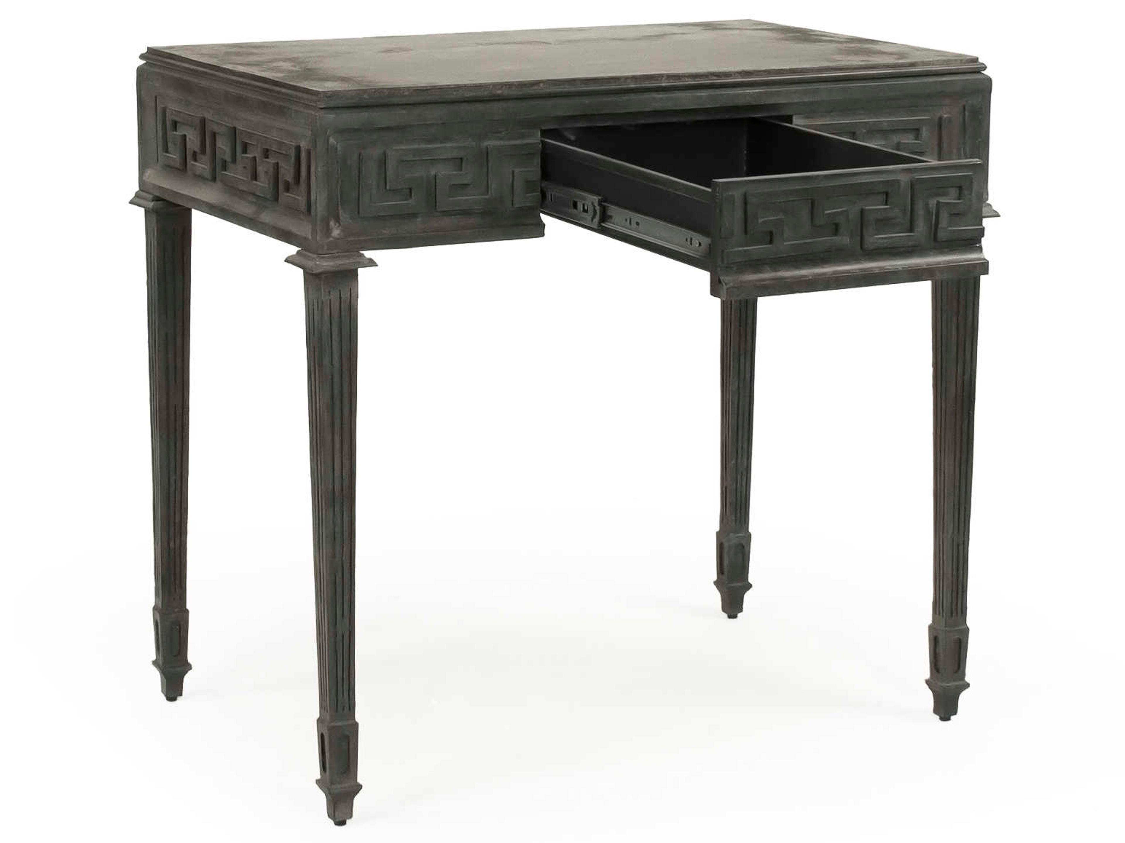 Zentique Rectangular Metal Charcoal End Table