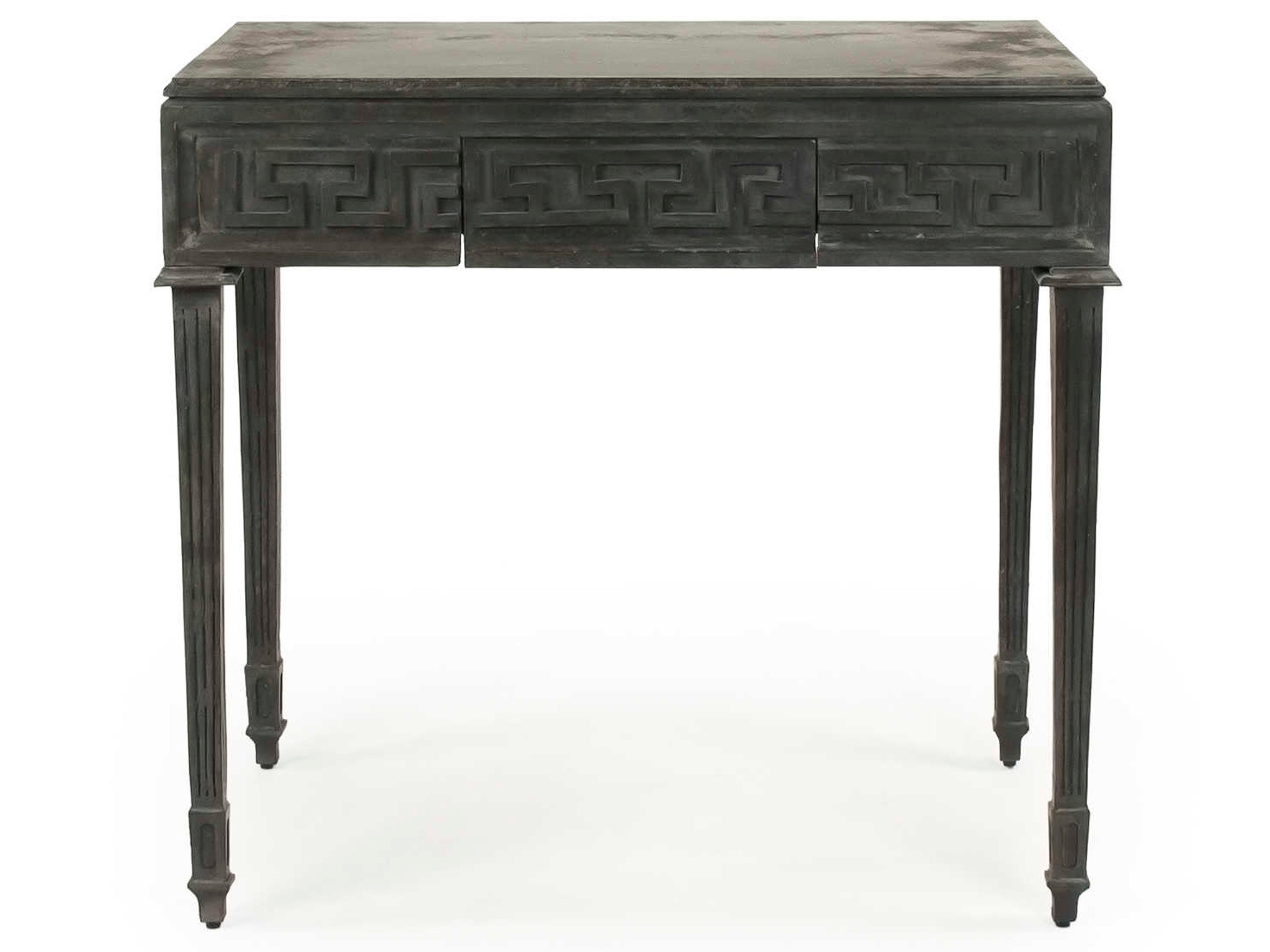 Zentique Rectangular Metal Charcoal End Table