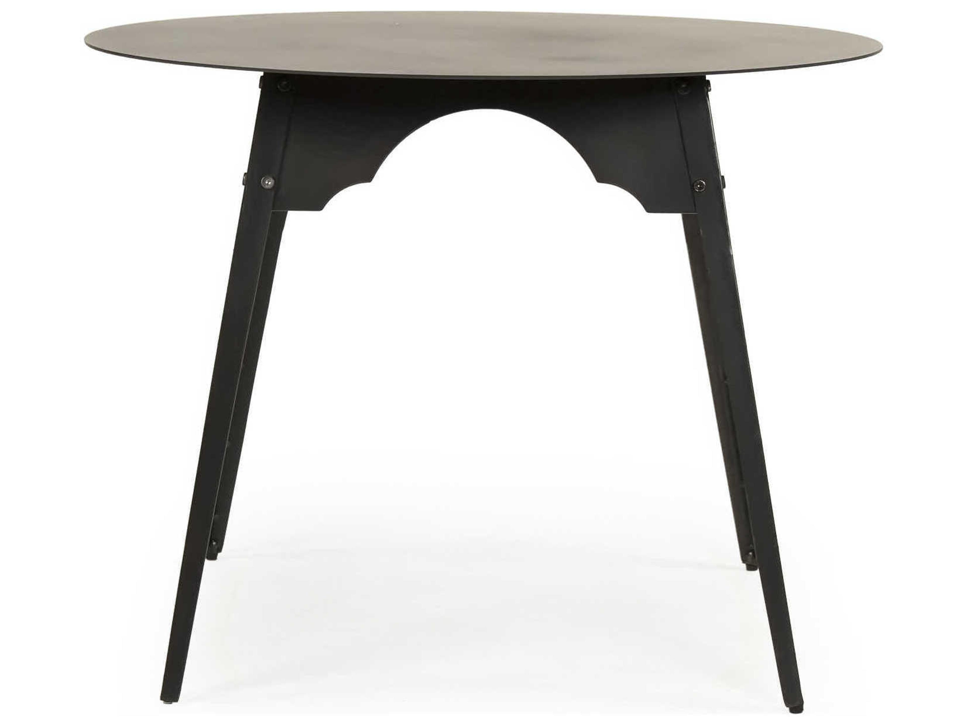 Zentique Round Metal Black End Table
