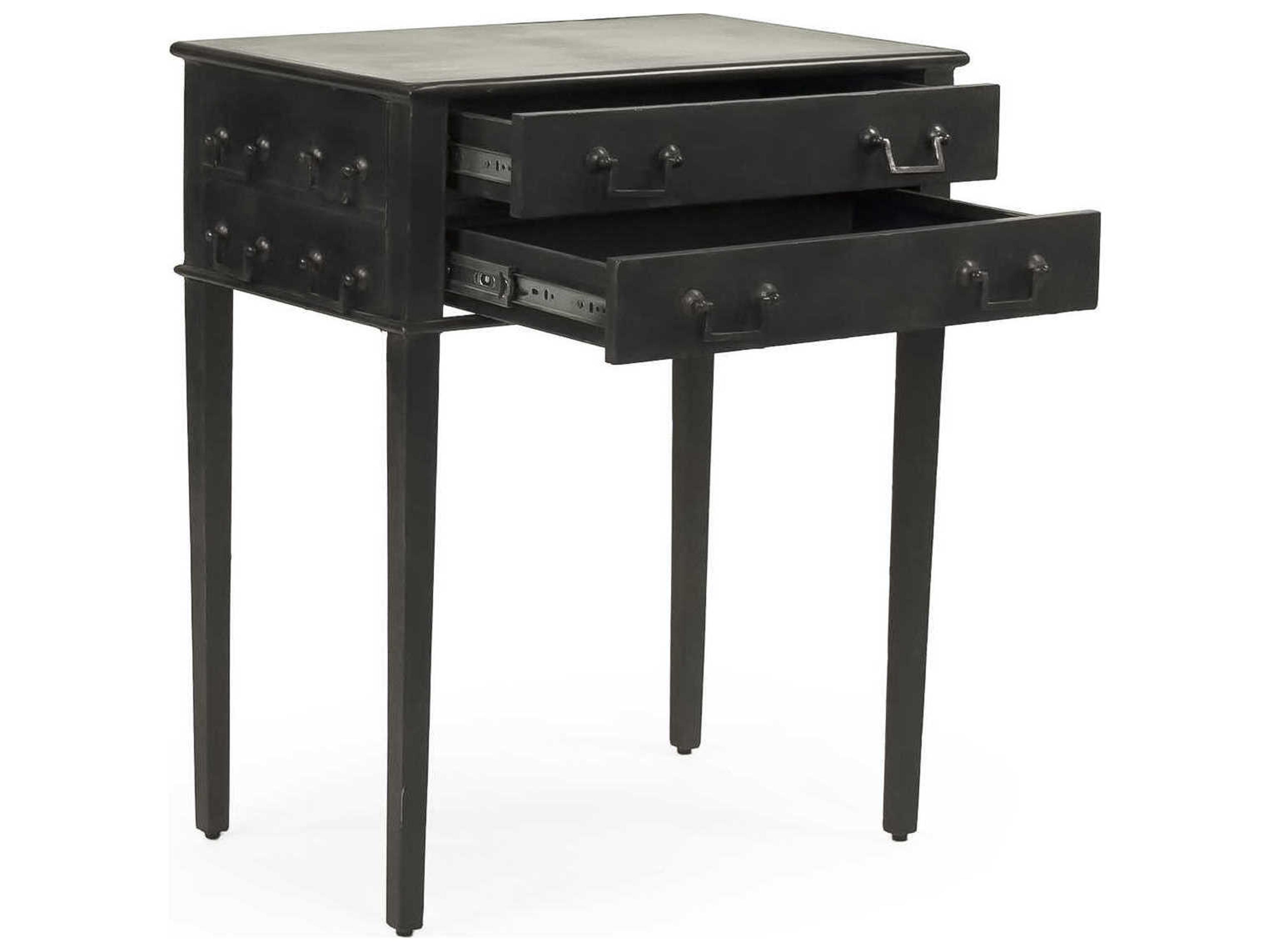 Zentique Rectangular Metal Antique Black End Table