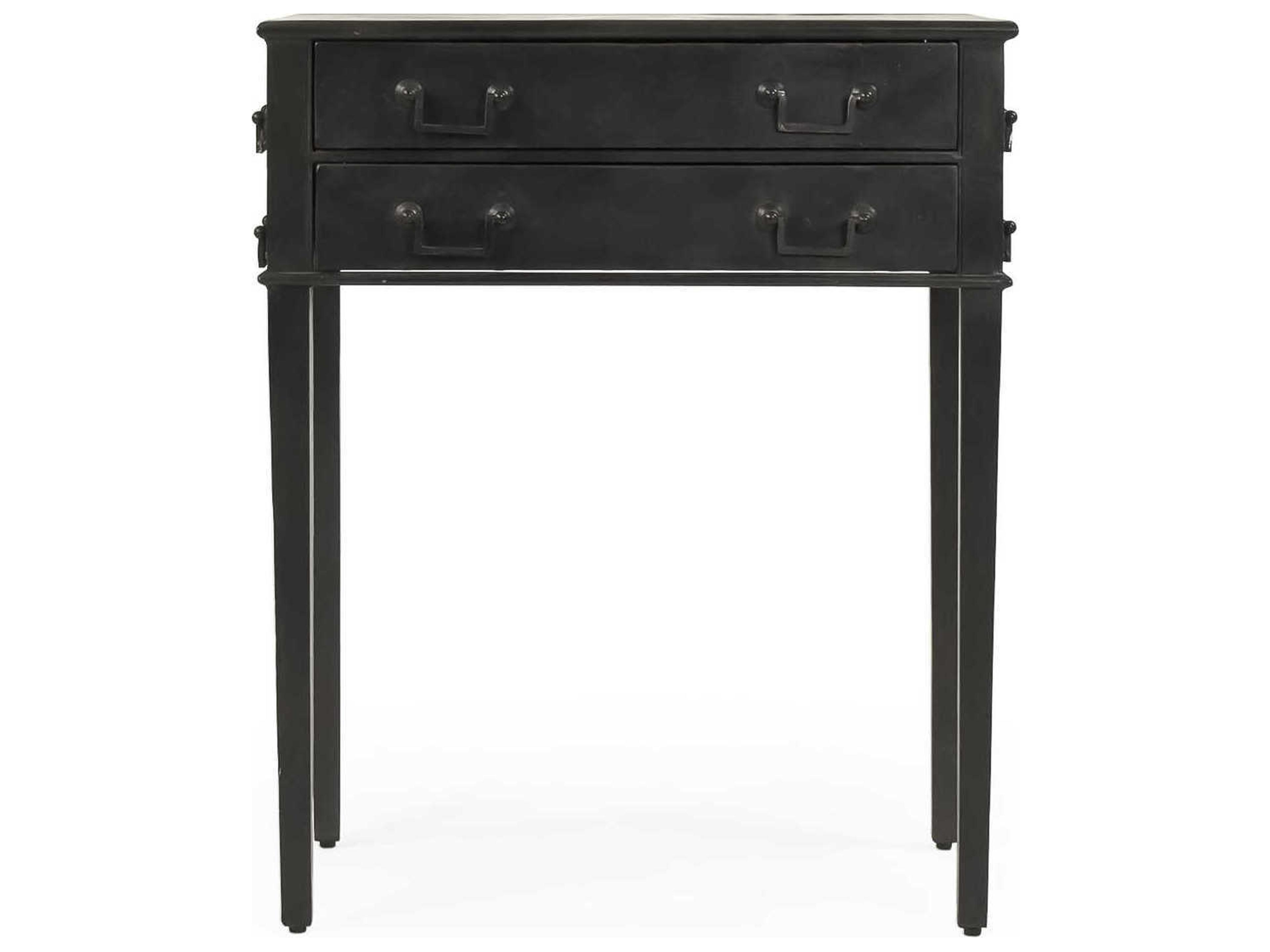Zentique Rectangular Metal Antique Black End Table