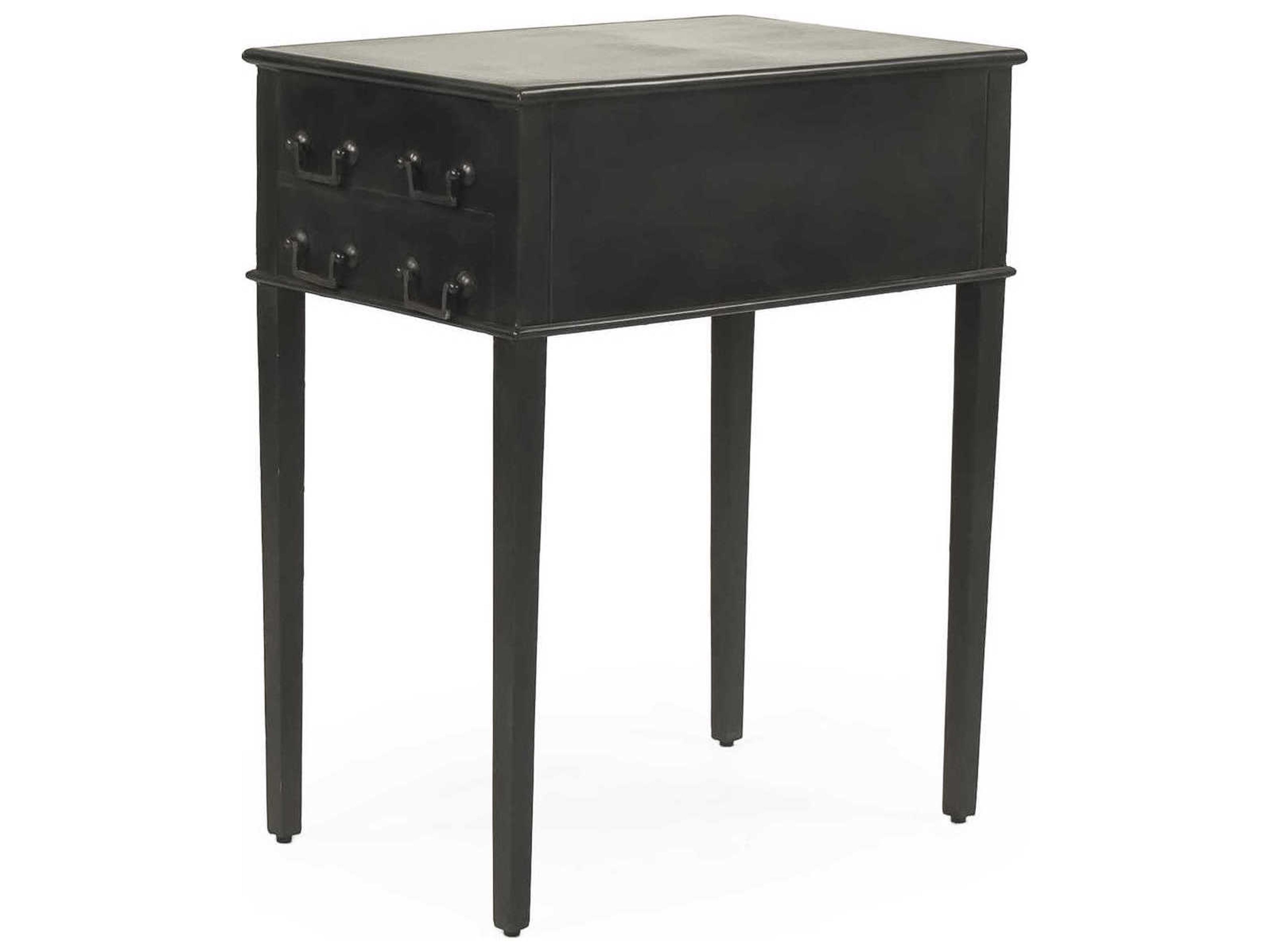 Zentique Rectangular Metal Antique Black End Table