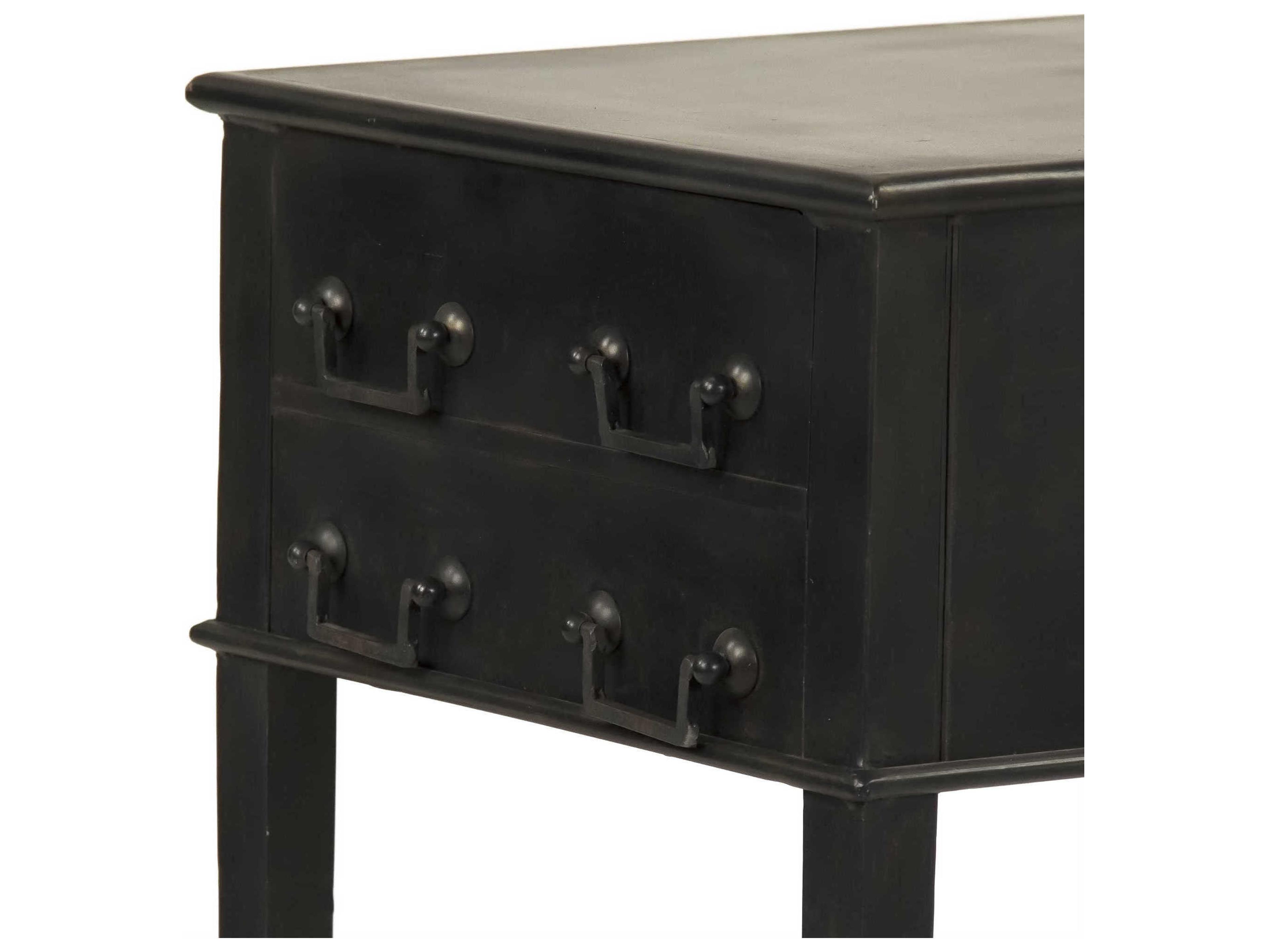 Zentique Rectangular Metal Antique Black End Table