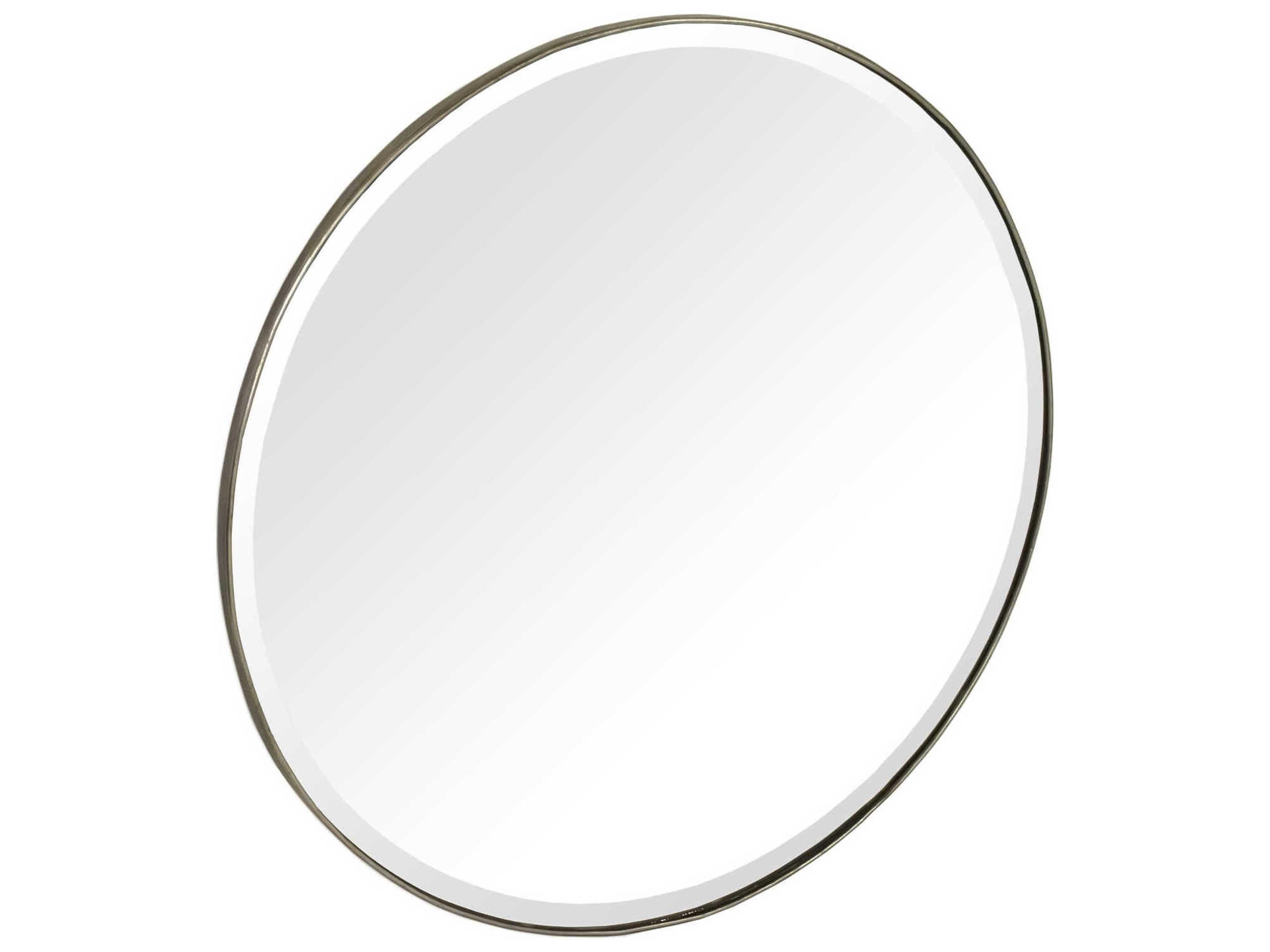 Zentique Lacia Distressed Light Gold Round Wall Mirror