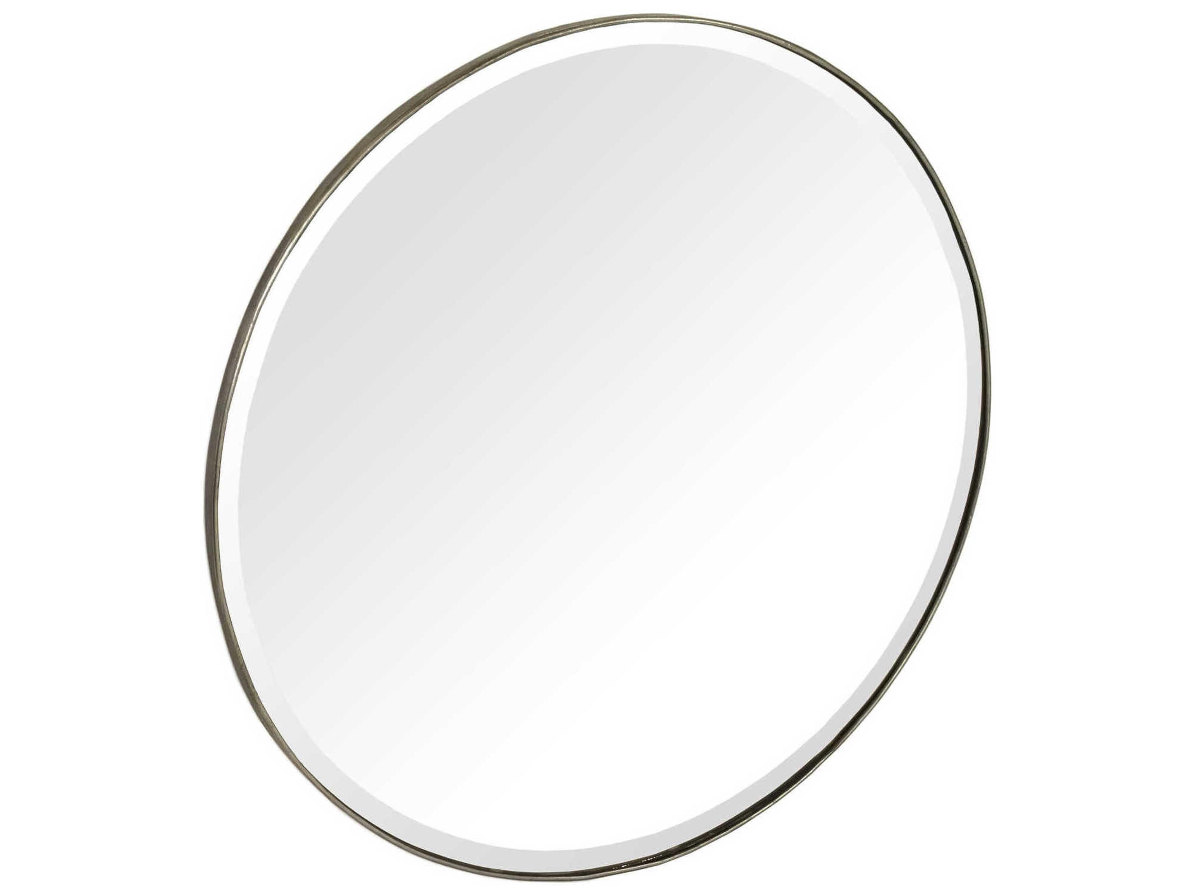 Zentique Lacia Distressed Light Gold Round Wall Mirror
