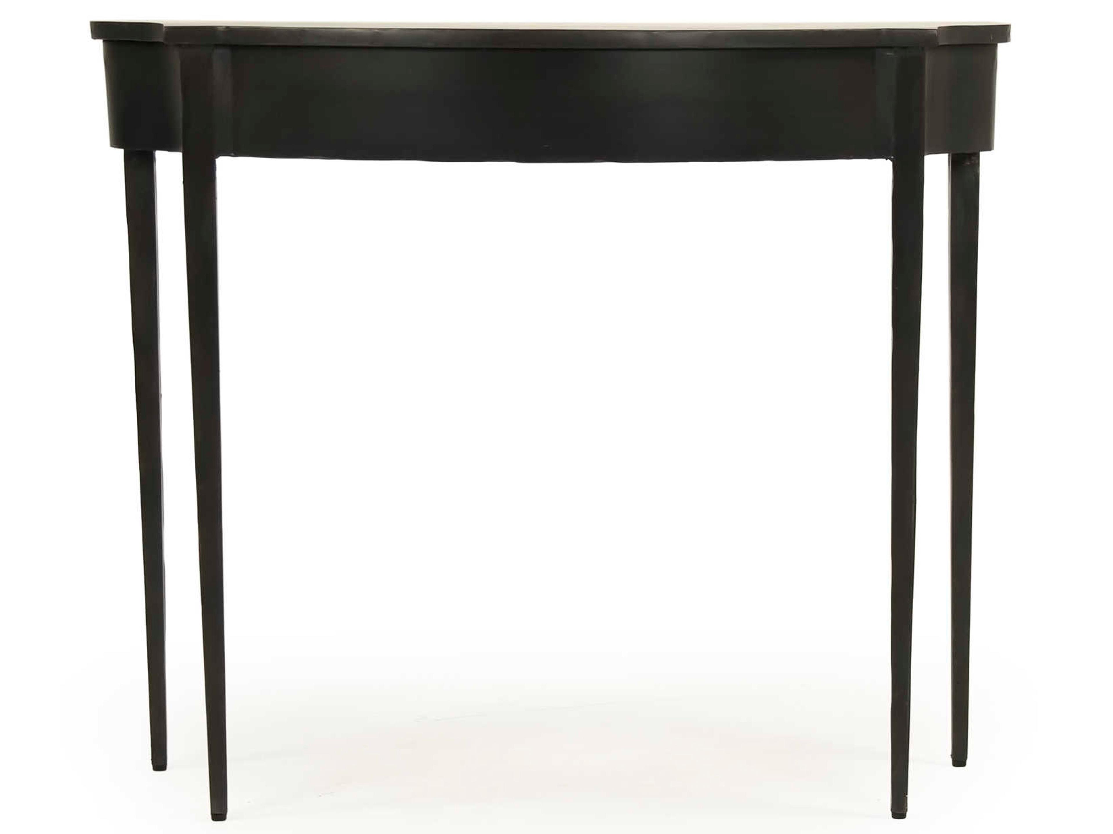 Zentique Demilune Metal Antique Black Console Table