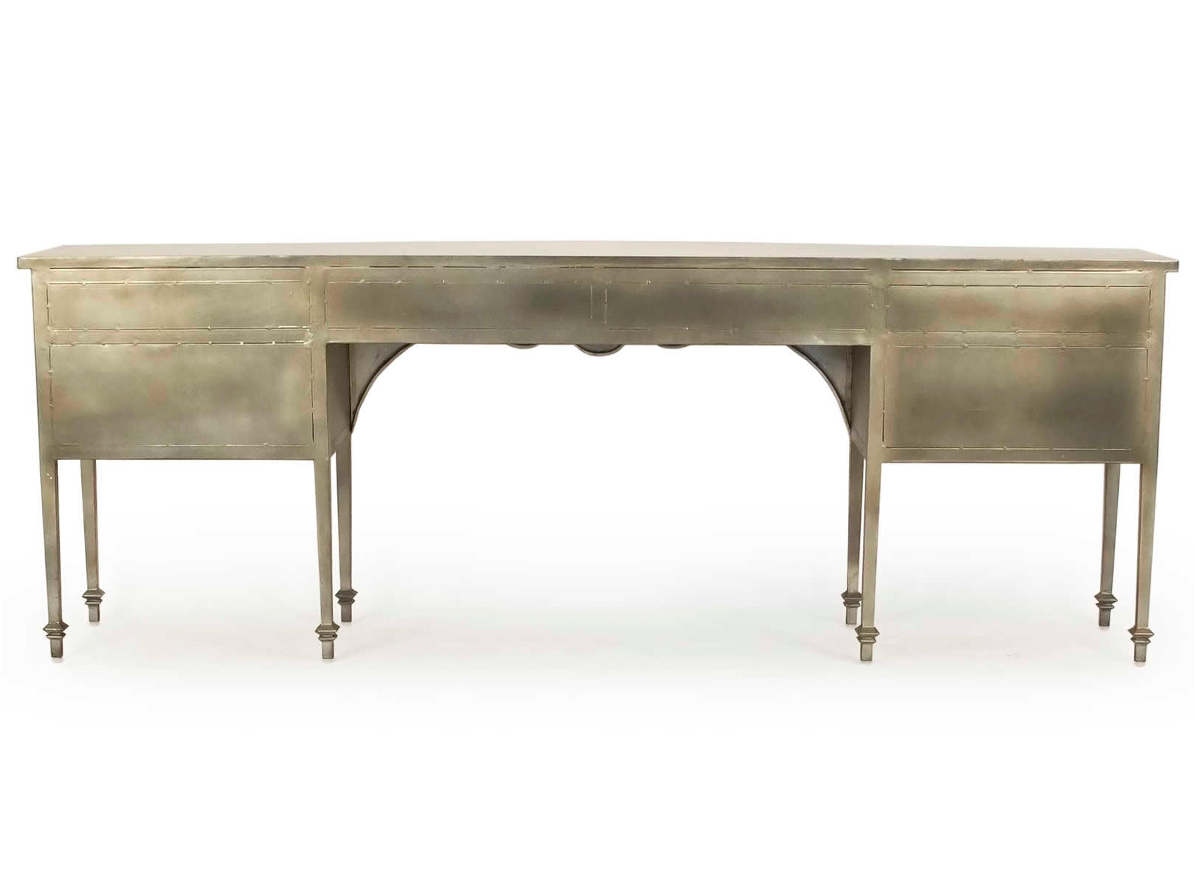 Zentique Rectangular Metal Antique Light Gold Console Table