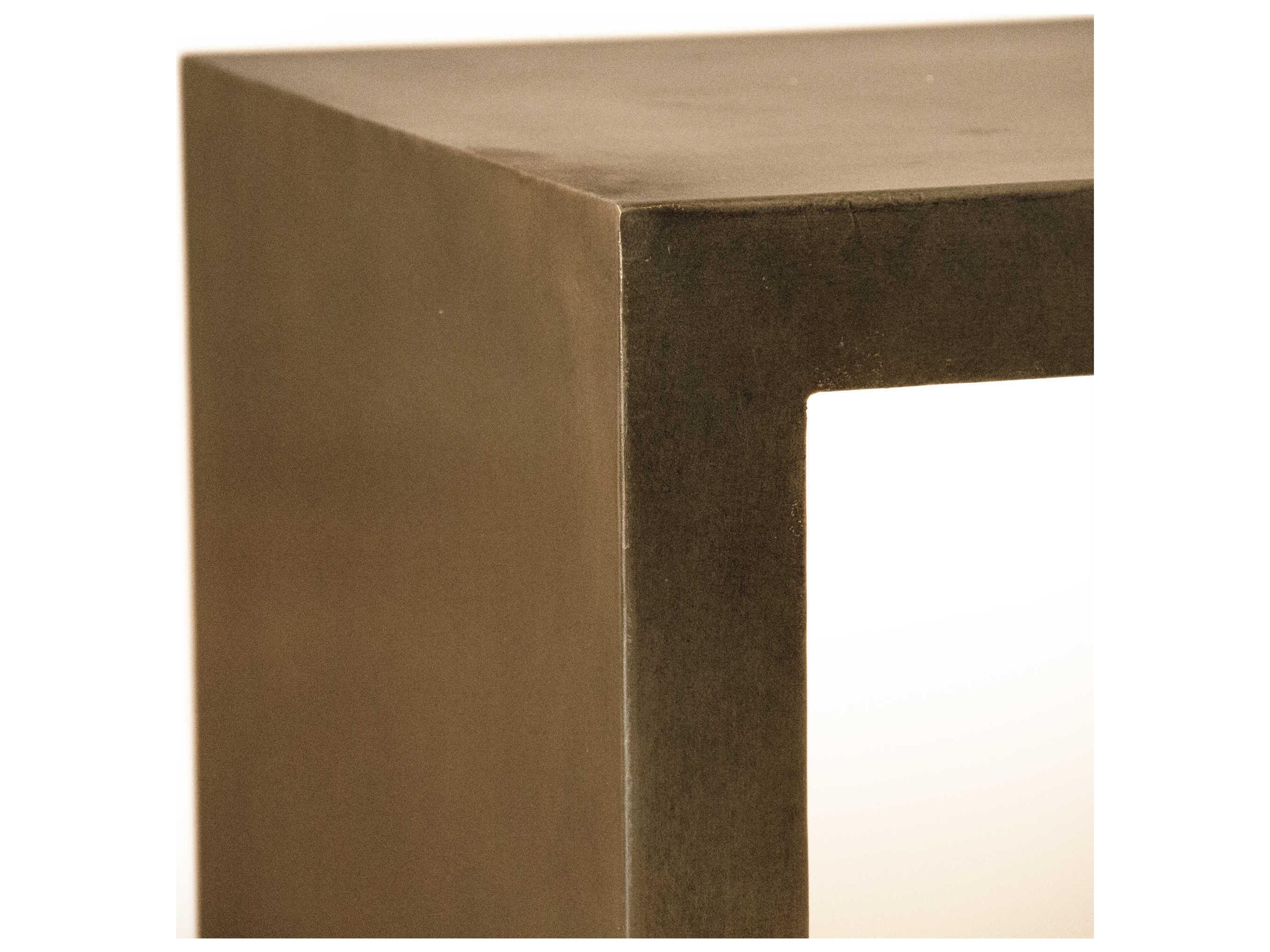 Zentique Rectangular Metal Distressed Gold Console Table