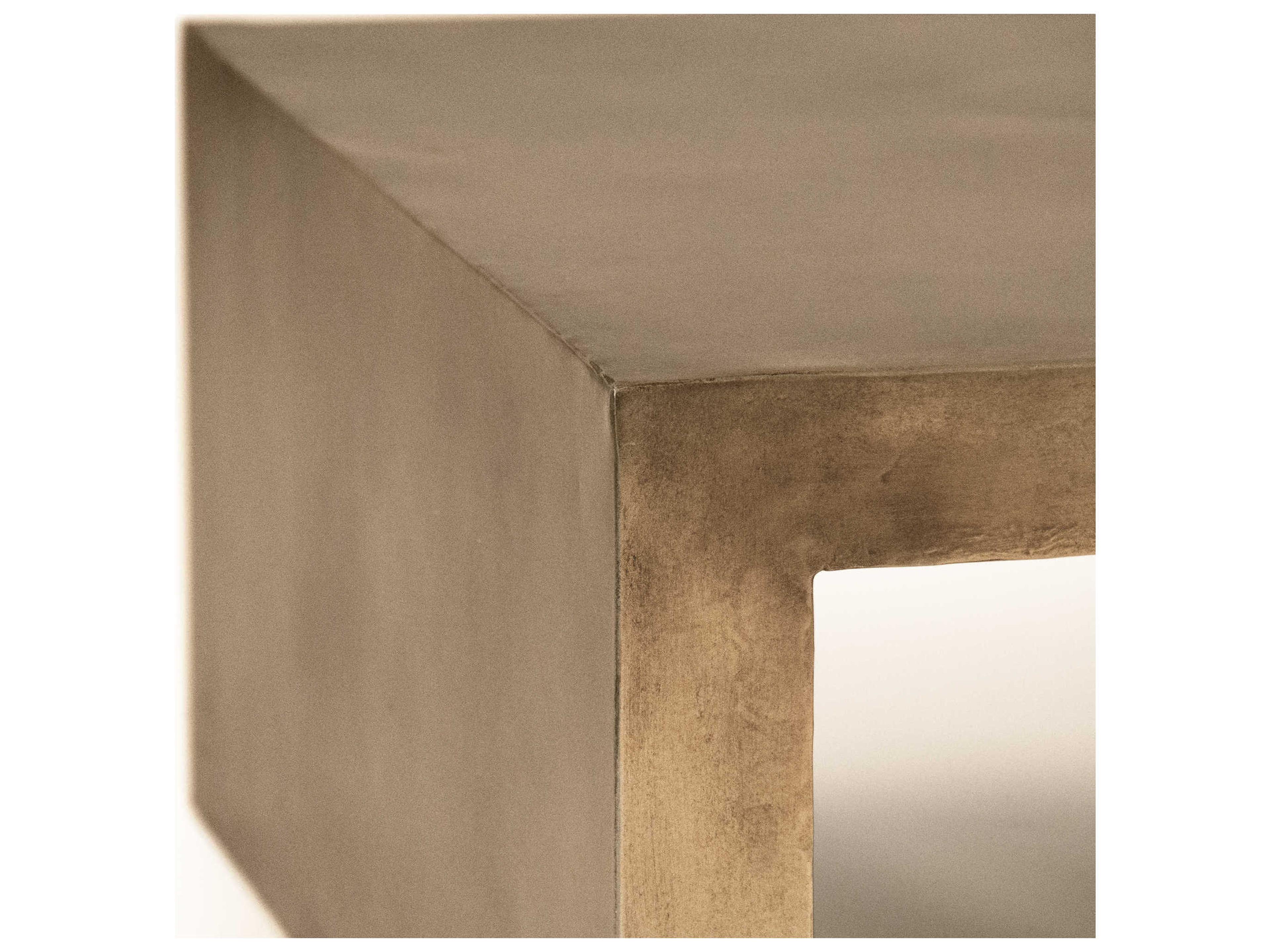 Zentique Rectangular Metal Distressed Gold Coffee Table