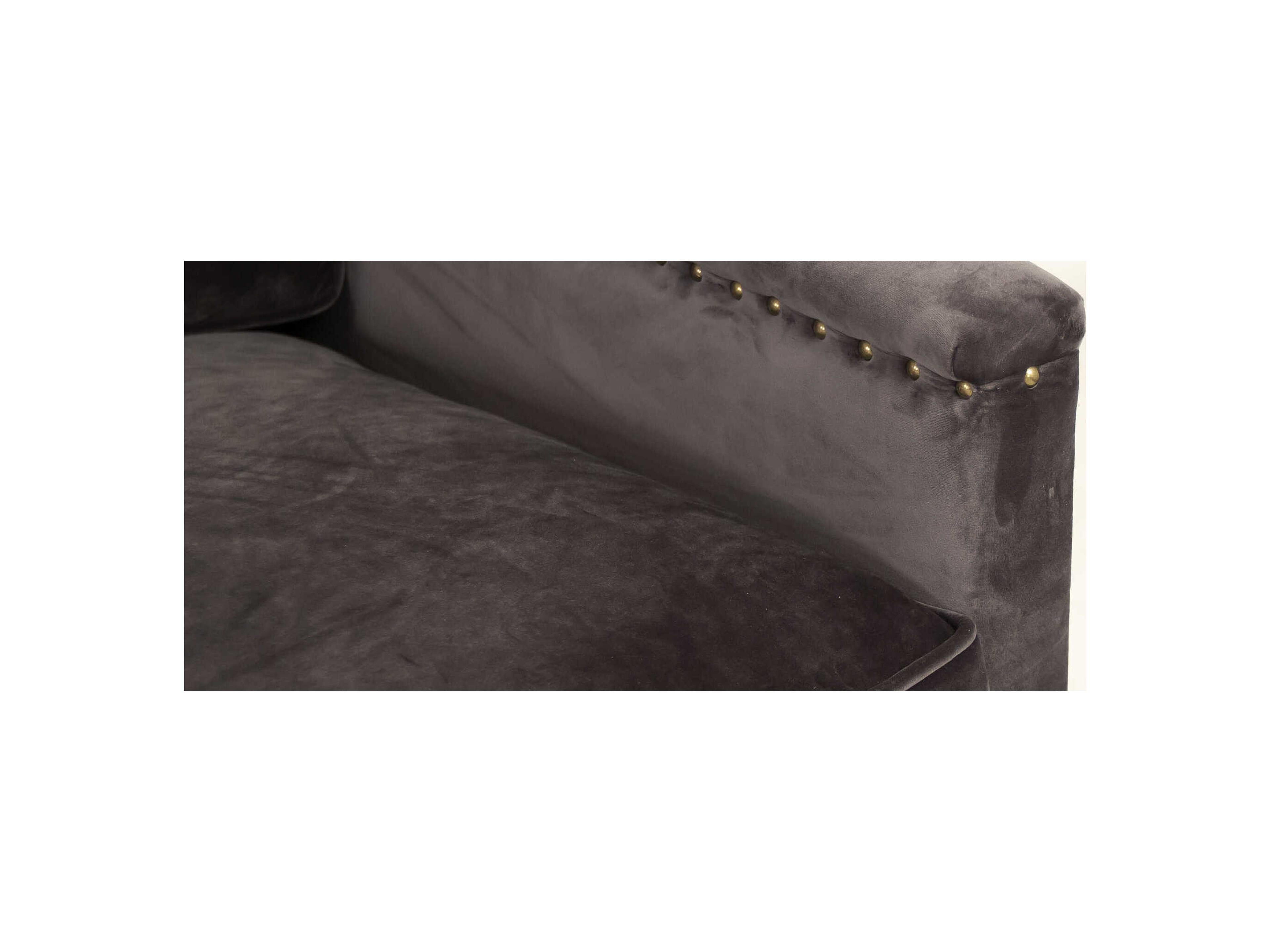 Zentique Natural Beech Dark Grey Velvet Upholstered Sofa