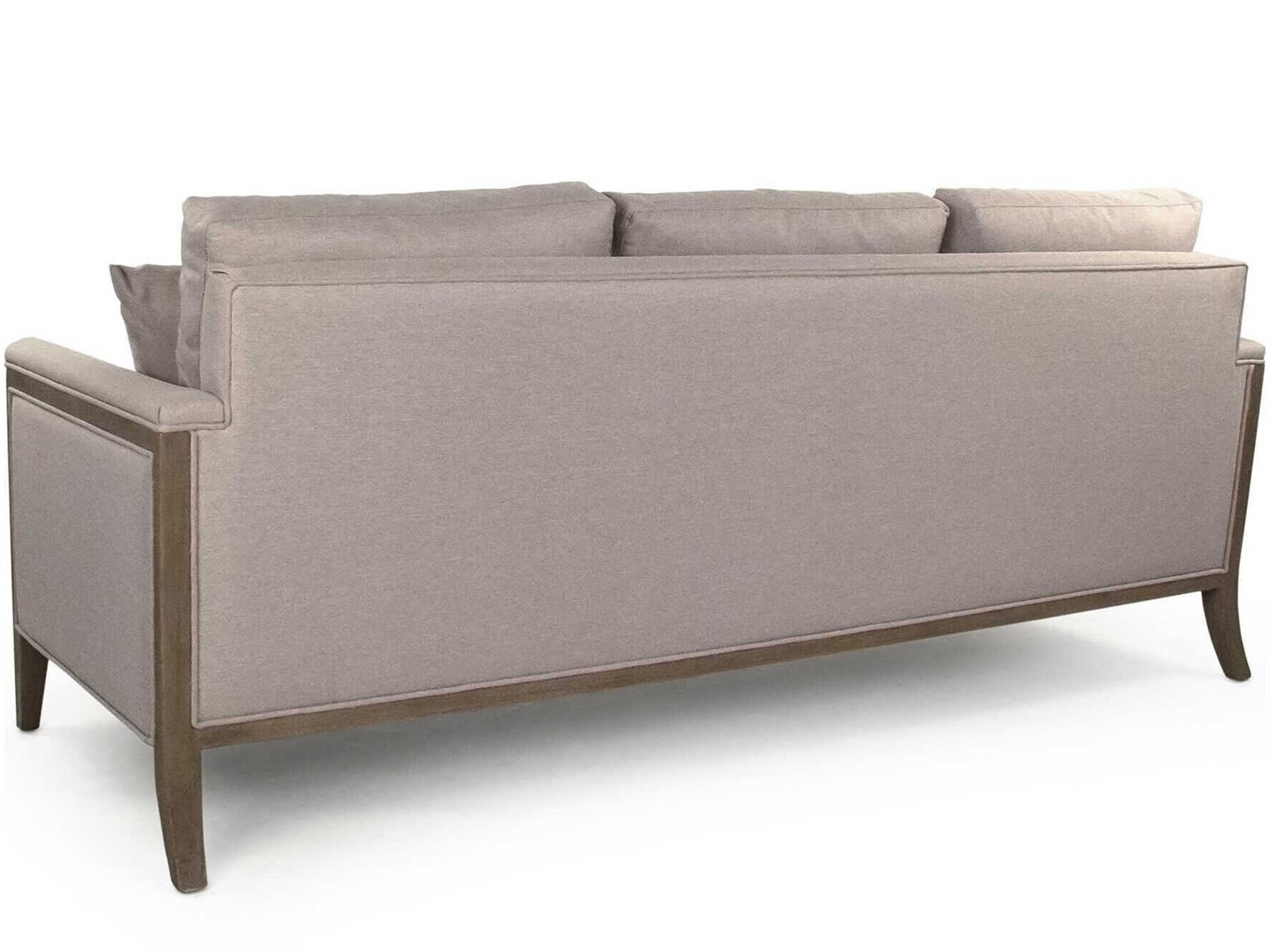 Zentique Natural Beech Taupe Cotton Gray Upholstered Sofa