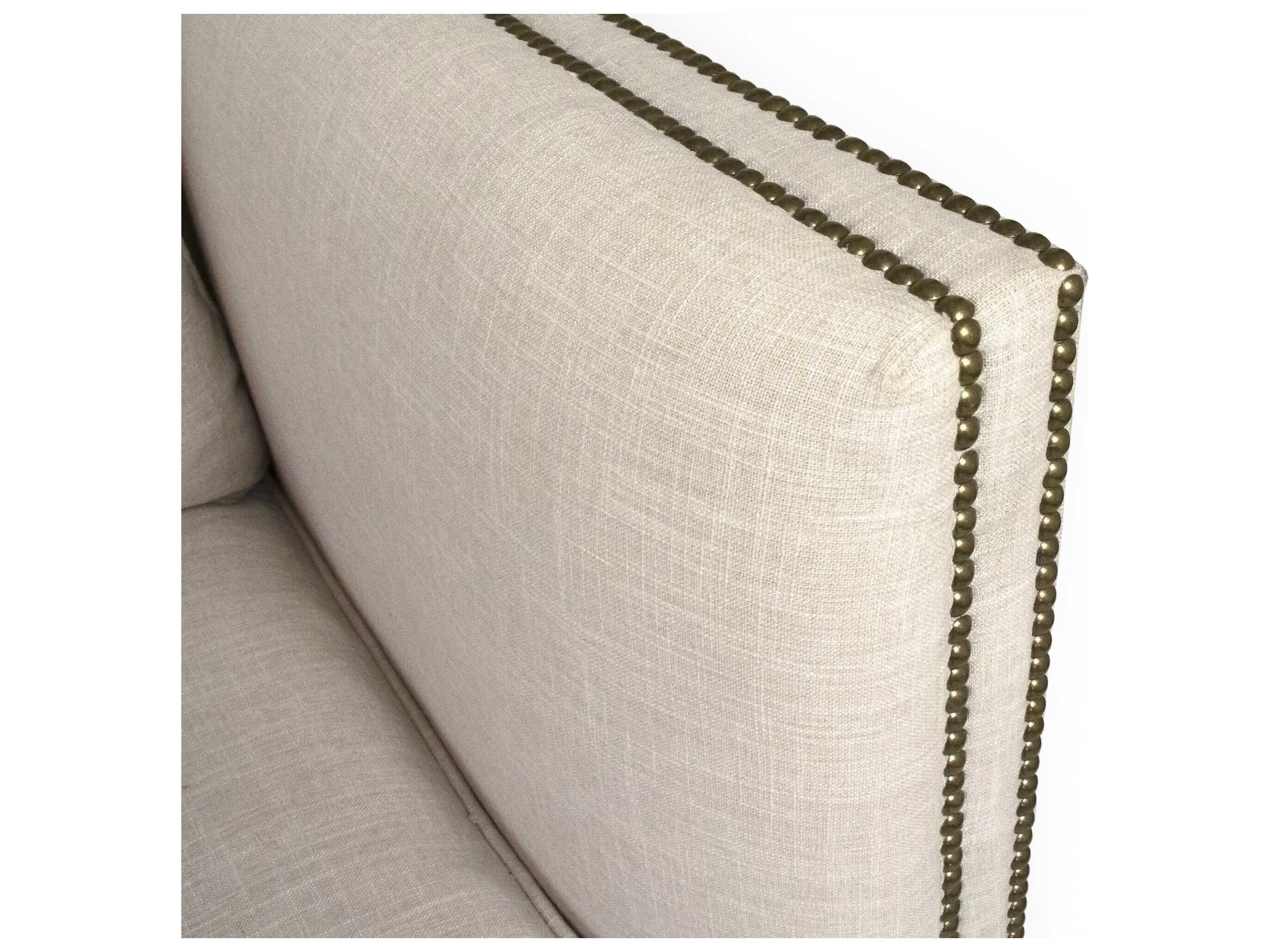 Zentique Natural Beech Light Beige Cotton Upholstered Sofa