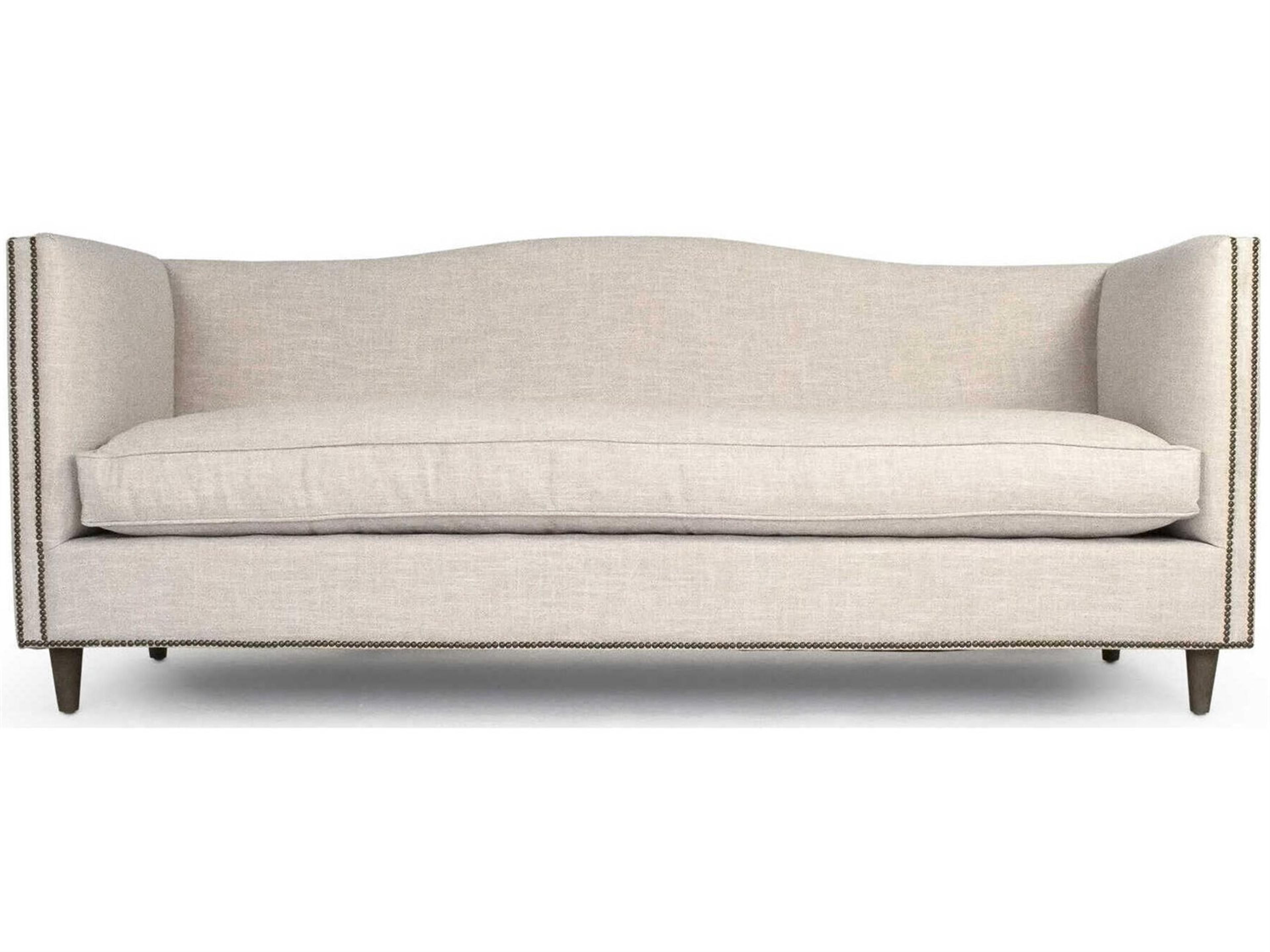 Zentique Natural Beech Light Beige Cotton Upholstered Sofa