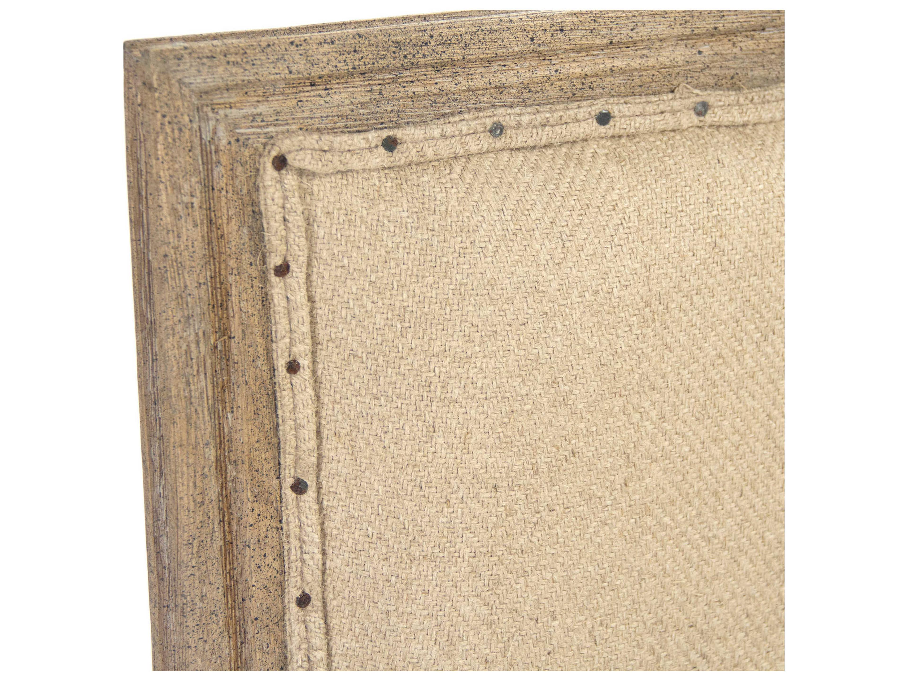 Zentique Louis Oak Wood Beige Upholstered Side Dining Chair