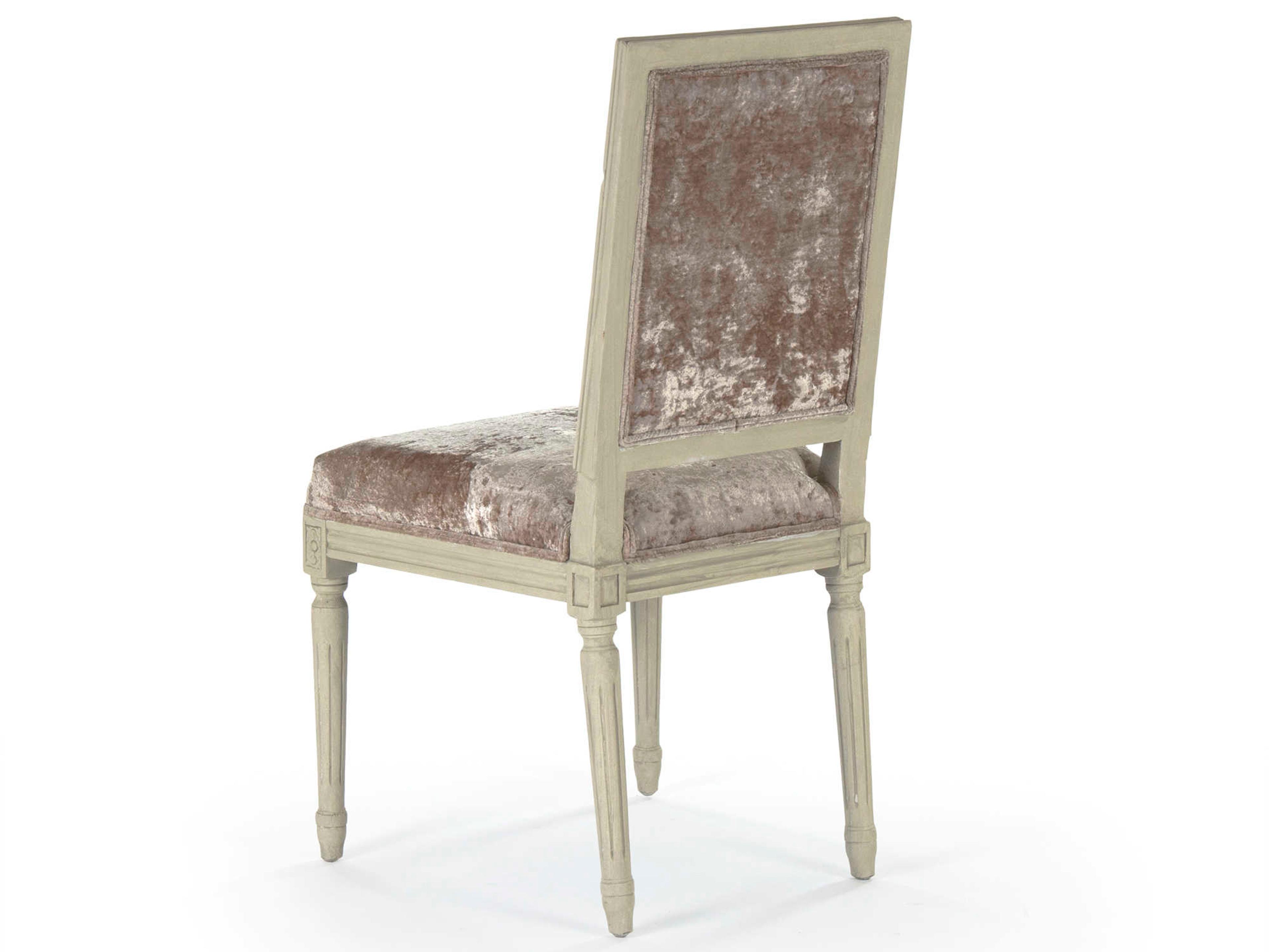 Zentique Louis Birch Wood Gray Upholstered Side Dining Chair