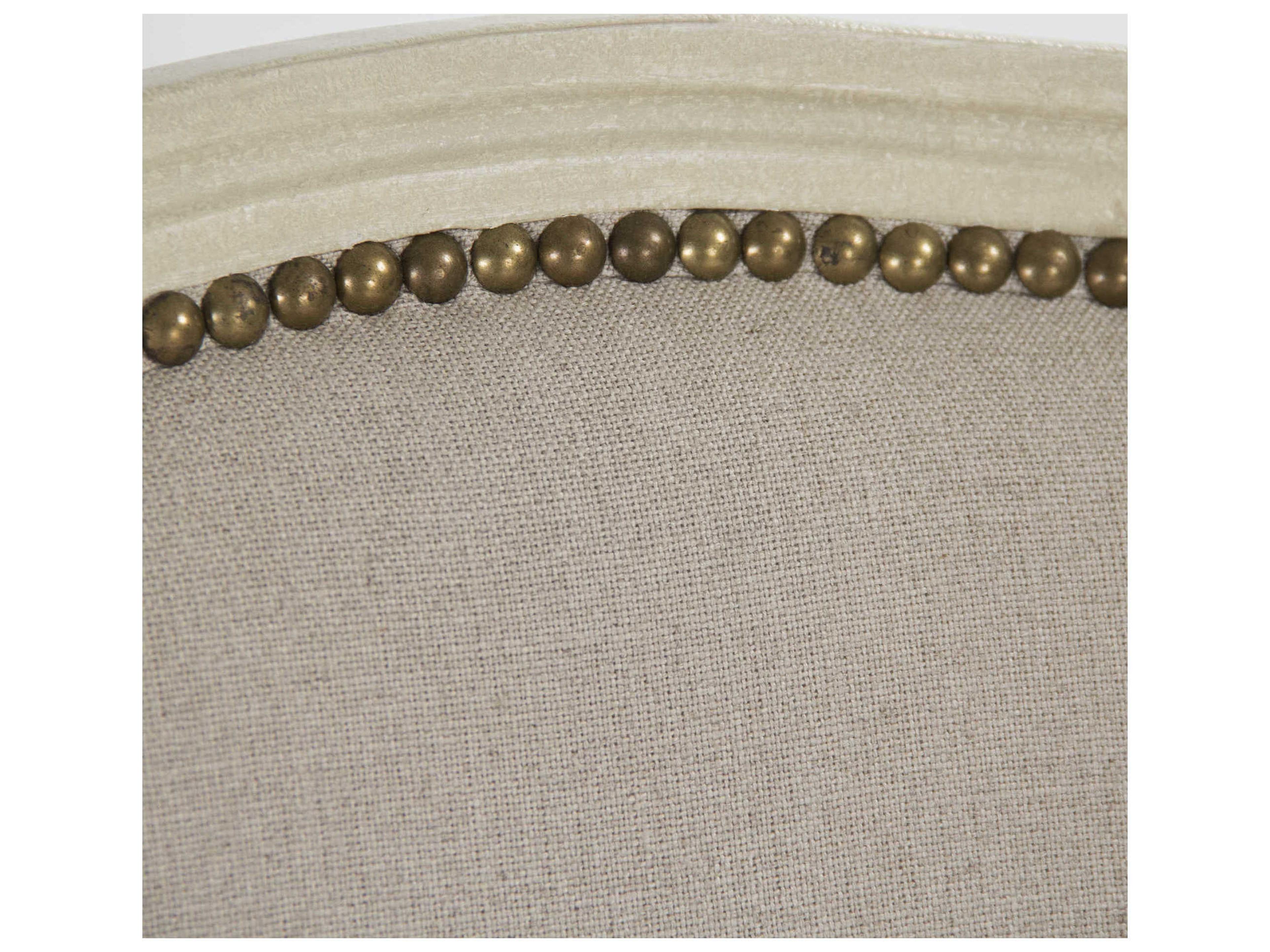 Zentique Birch Wood Beige Upholstered Side Dining Chair