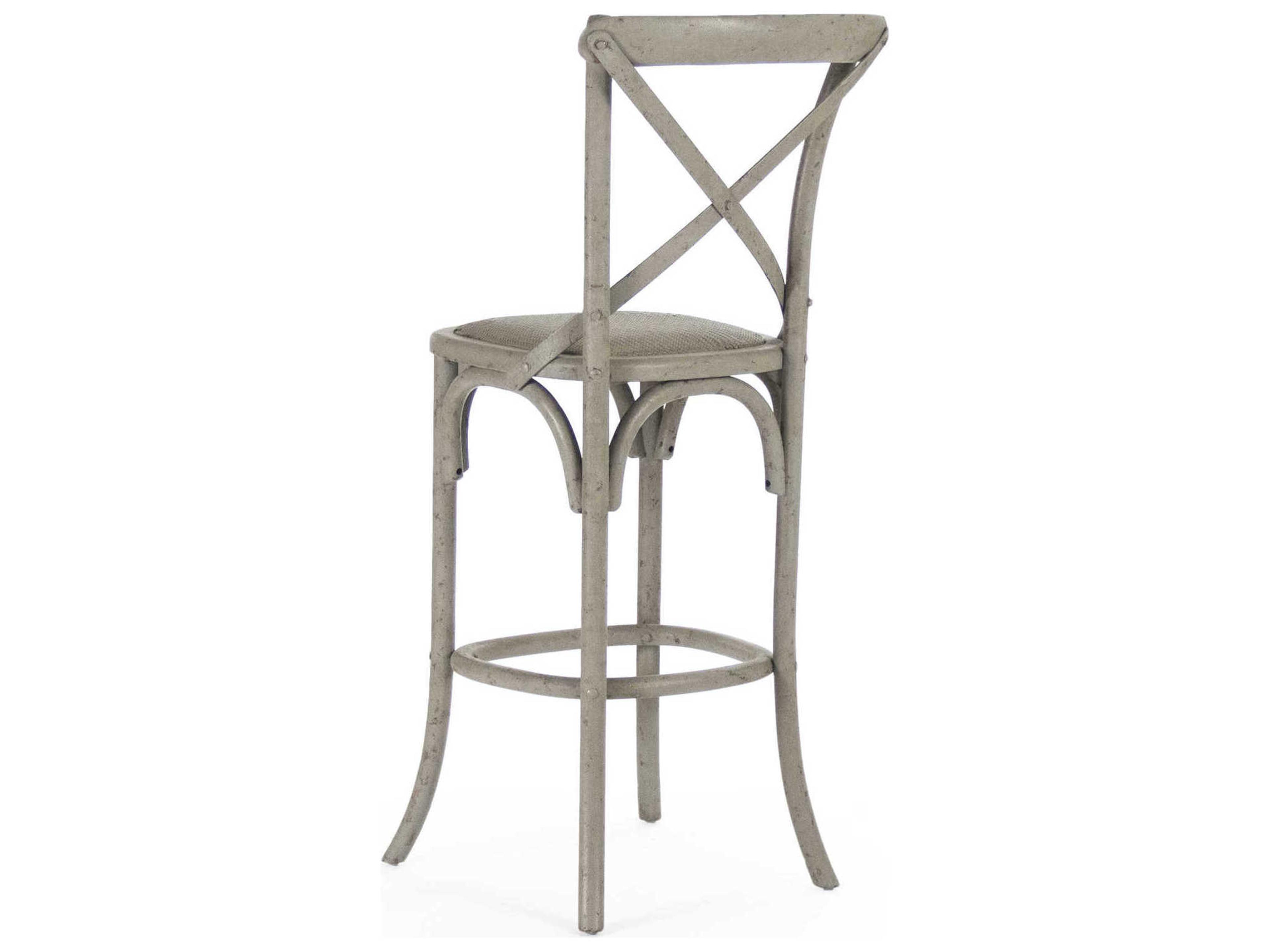 Zentique Parisienne Birch Wood Faux Olive Green Bar Stool