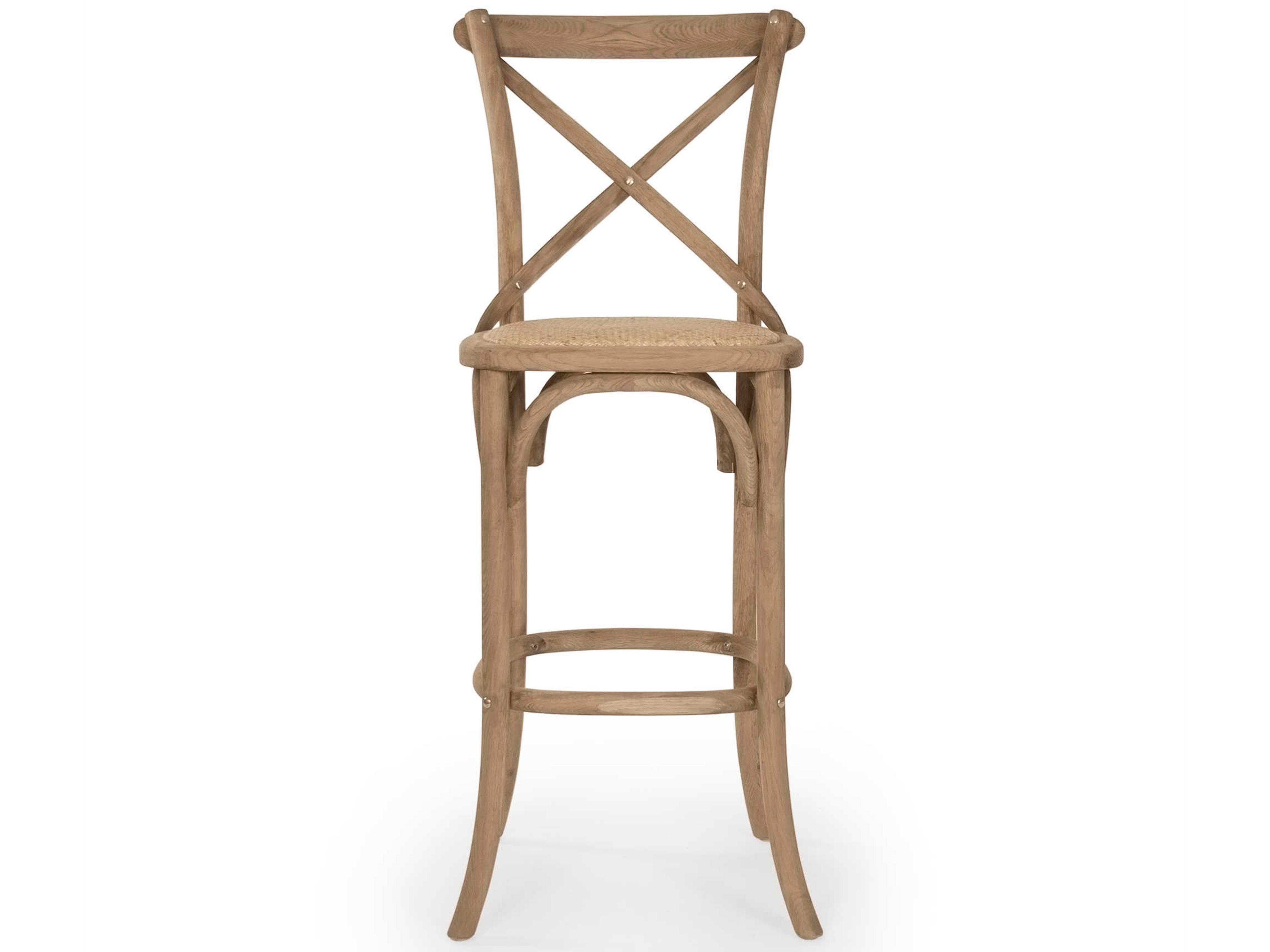 Zentique Parisienne Oak Wood Natural Bar Stool
