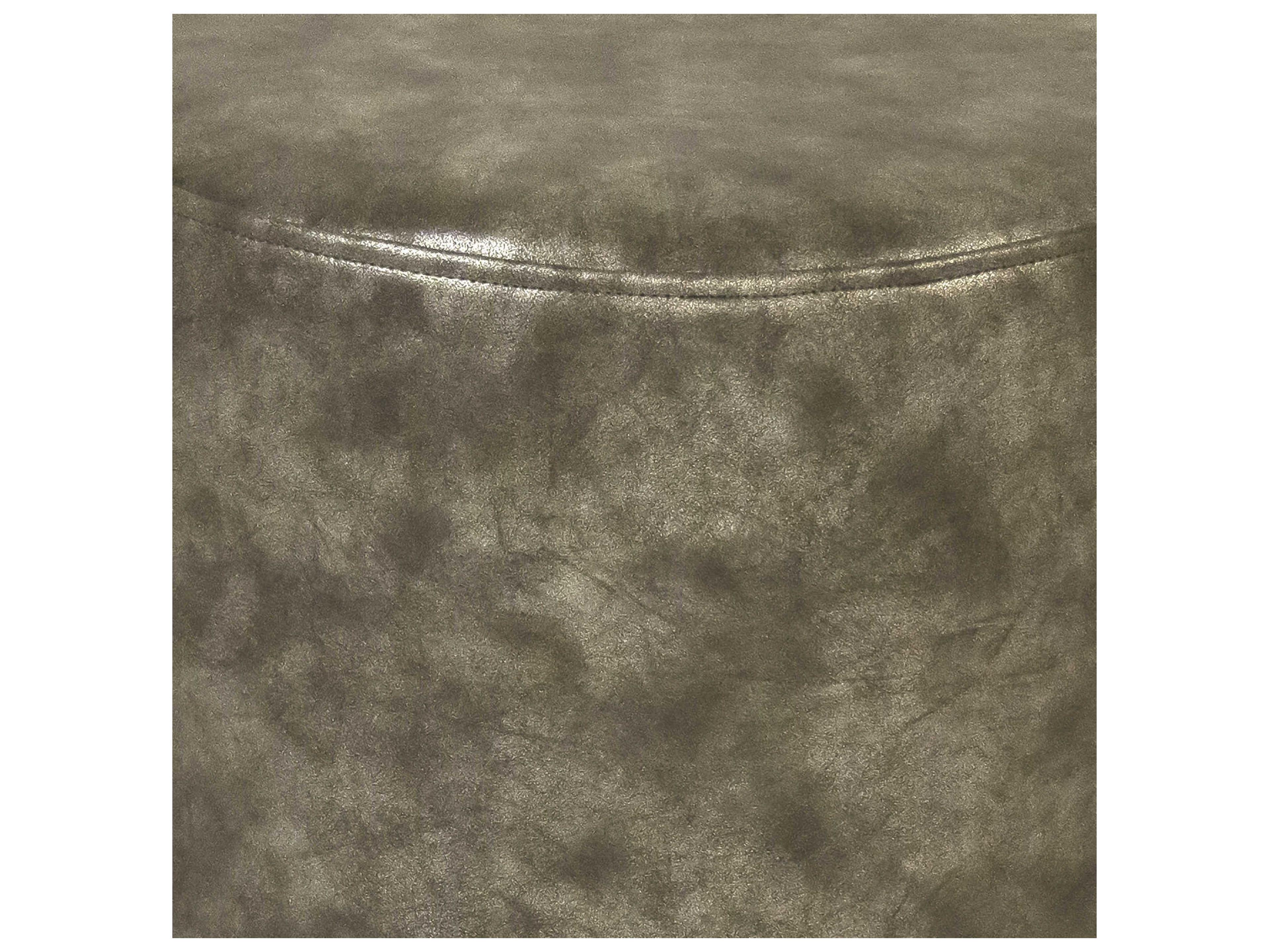 Zentique Distressed Grey Faux Leather Gray Accent Stool