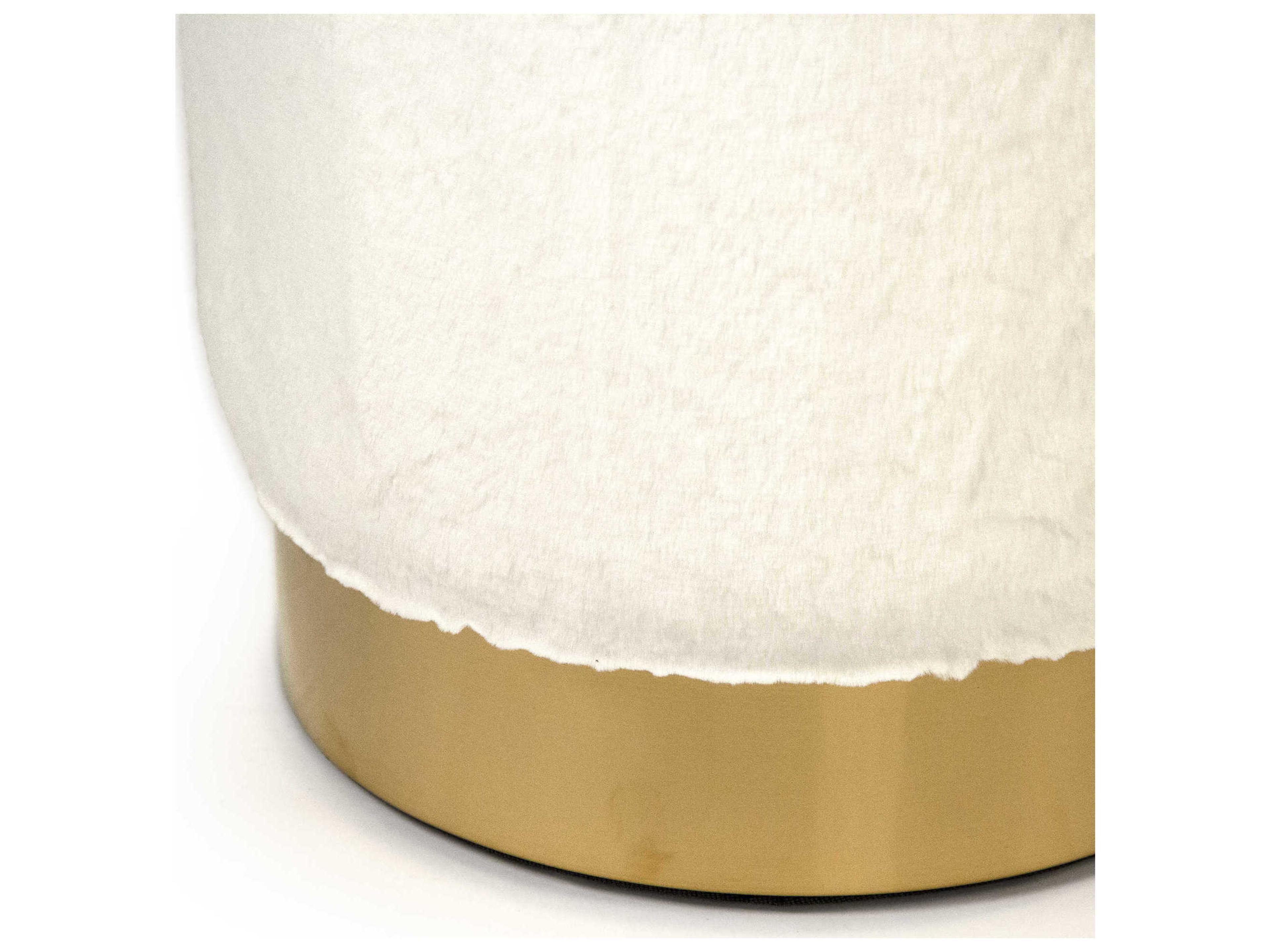 Zentique White Faux Upholstered Accent Stool