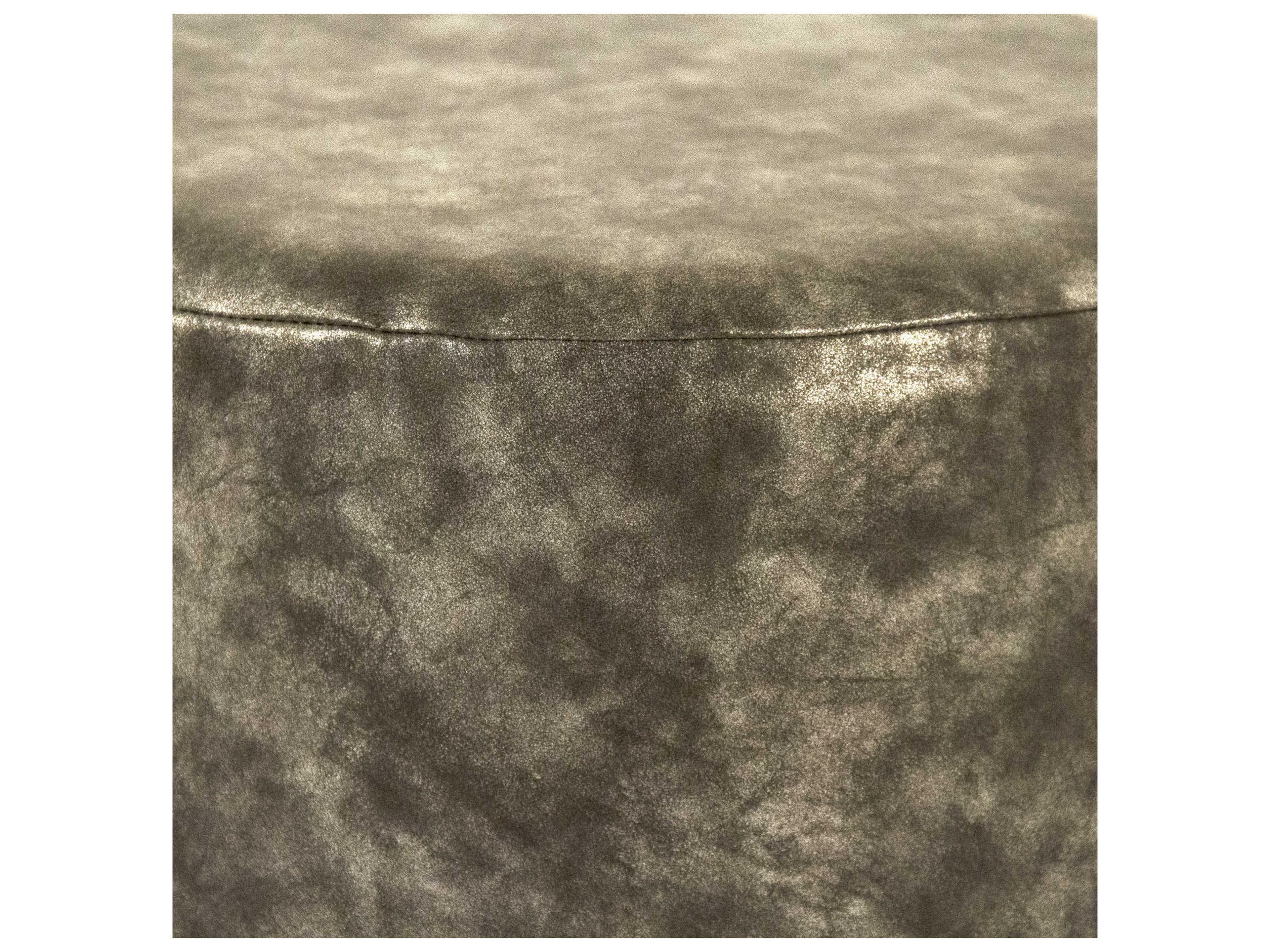 Zentique Distressed Grey Faux Leather Accent Stool
