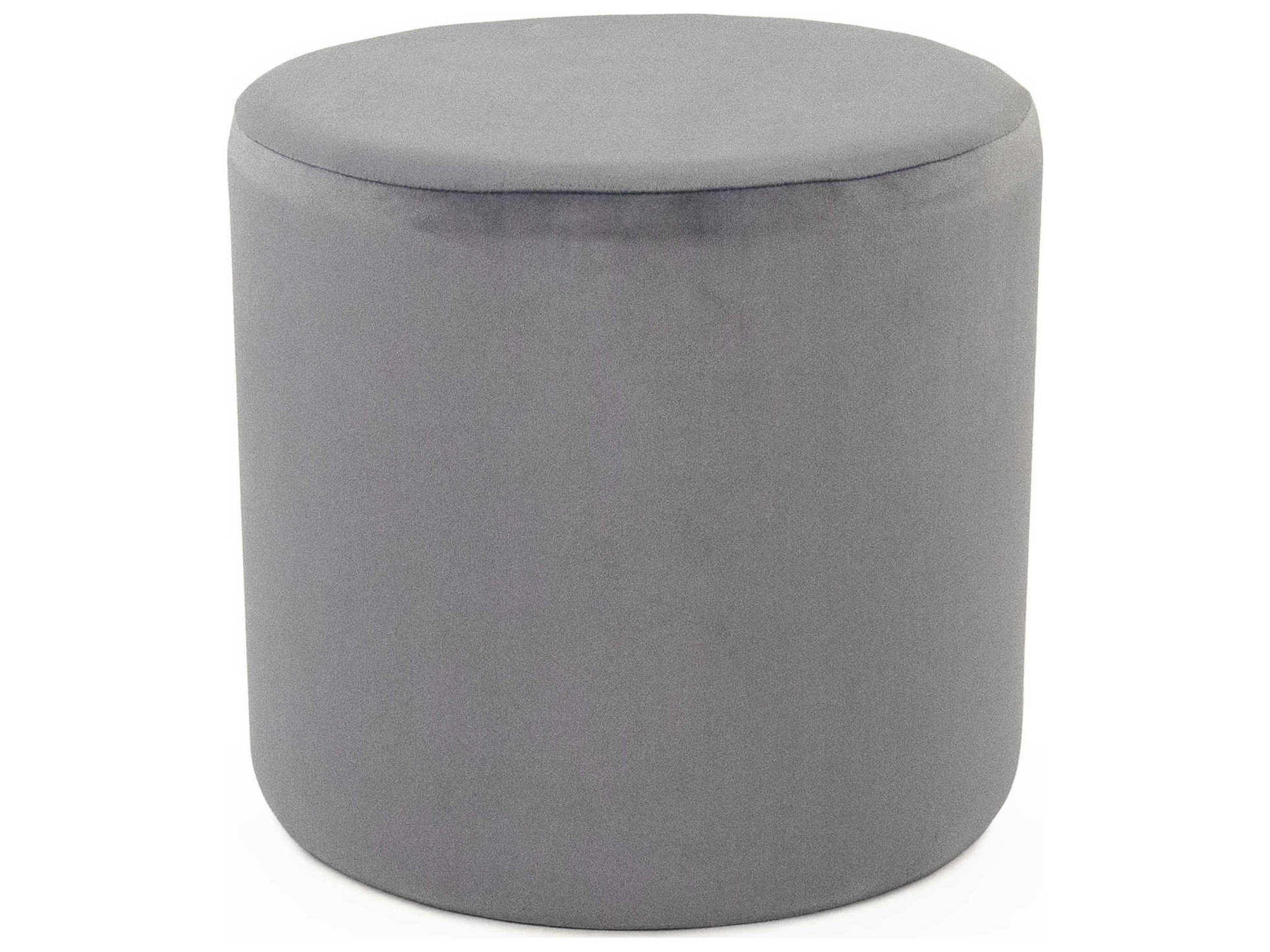Zentique Pale Blue Velvet Upholstered Accent Stool