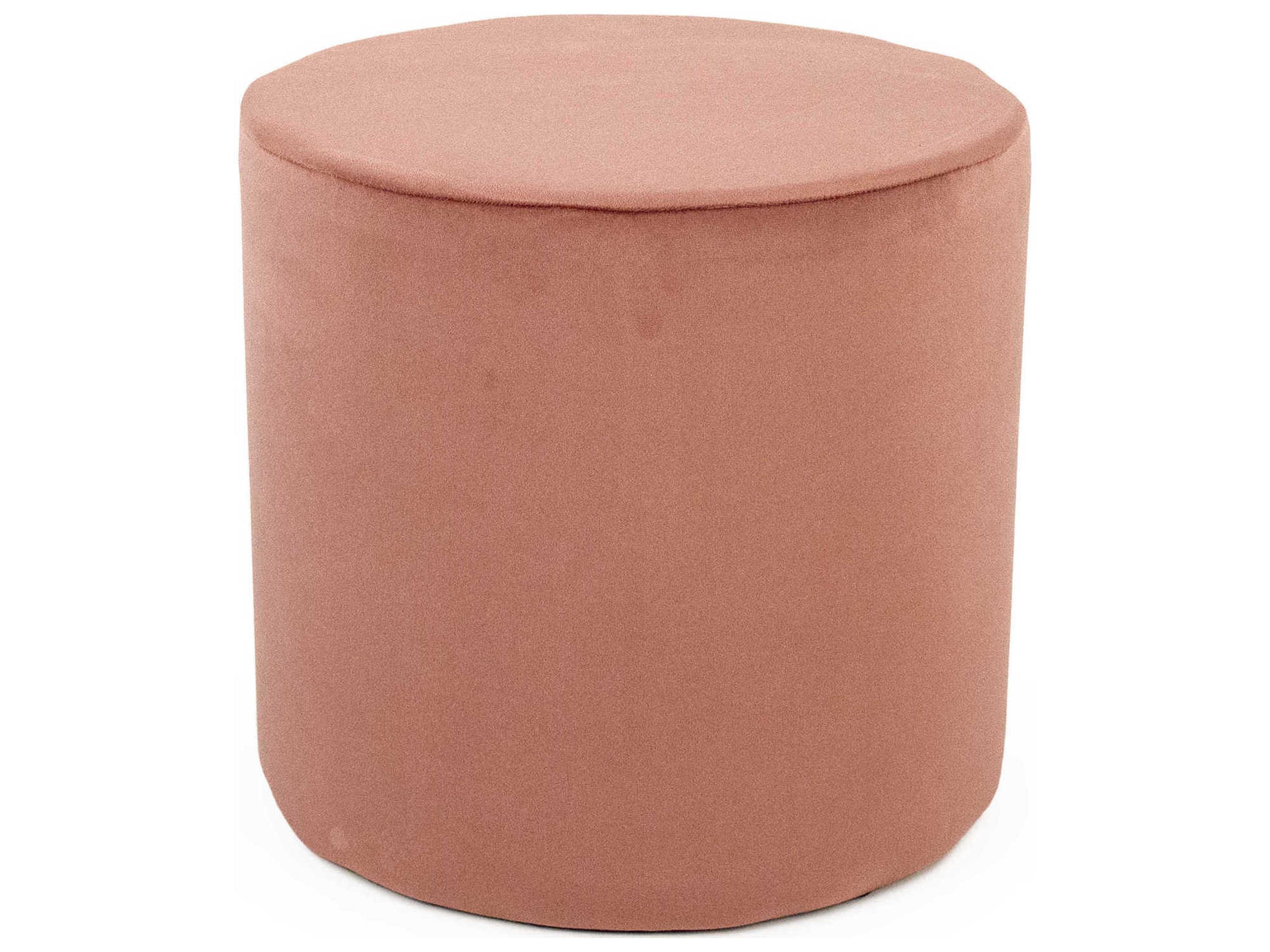 Mauve Rose Velvet Pink Upholstered Accent Stool