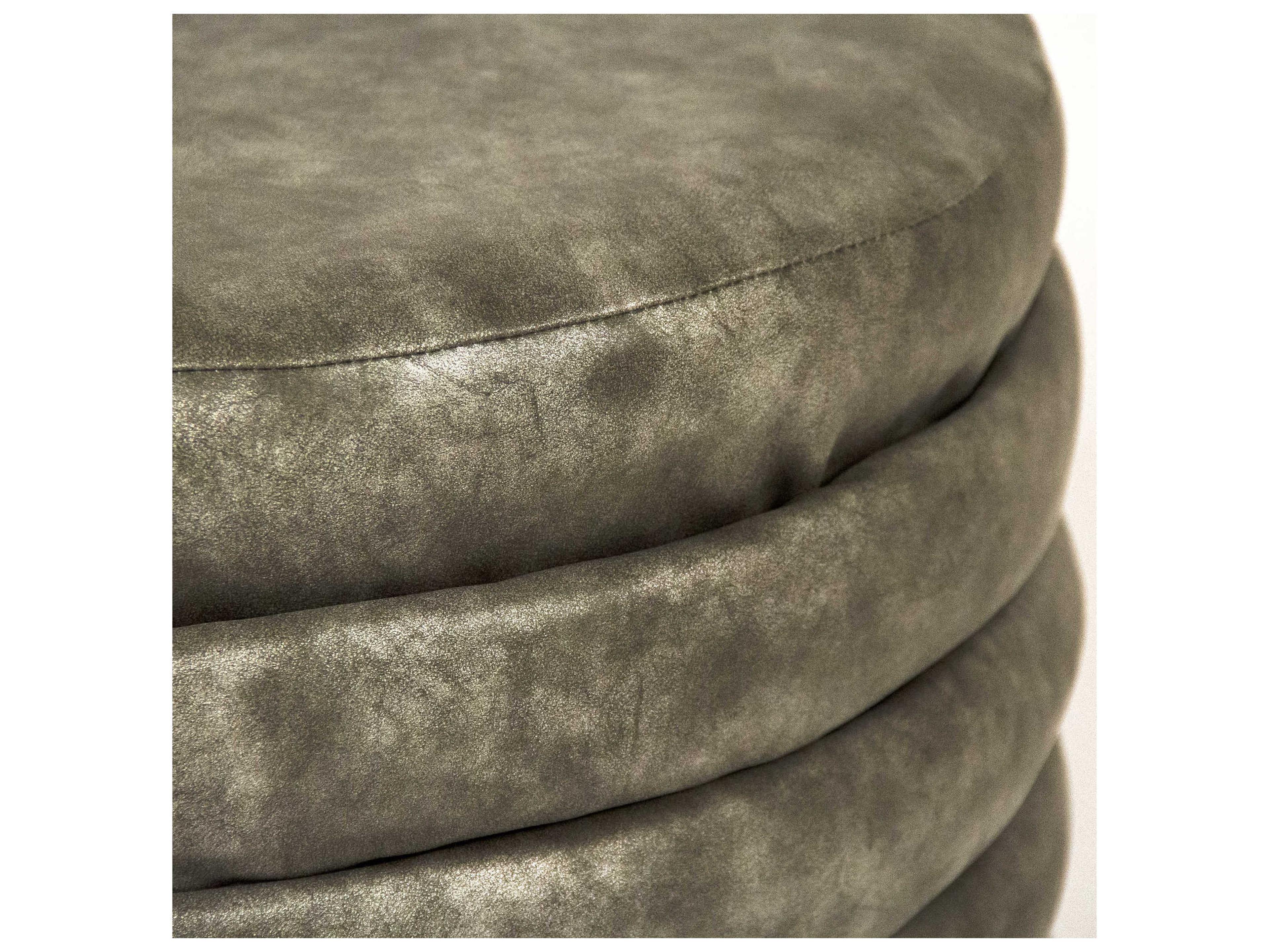 Zentique Distressed Grey Ottoman