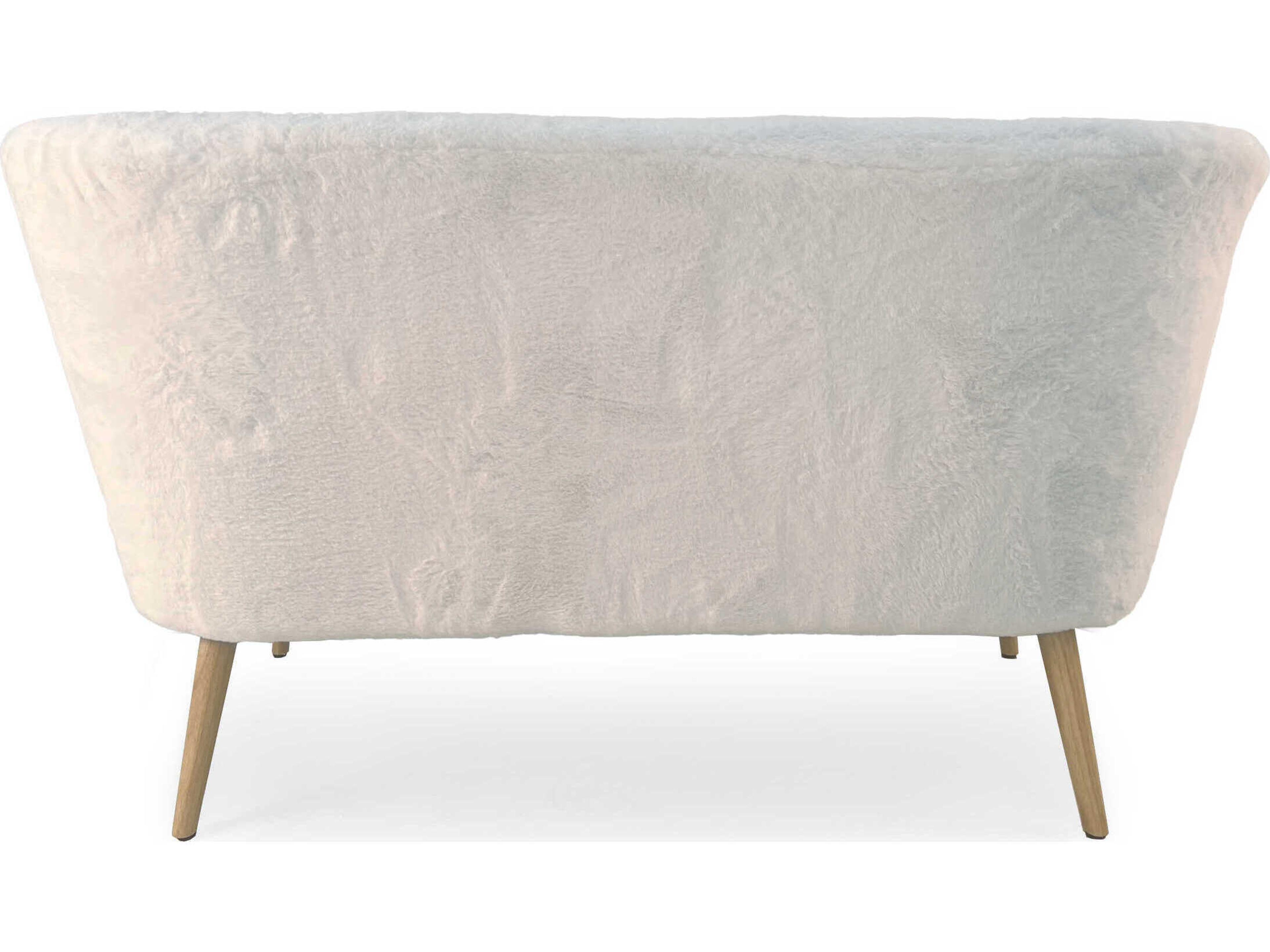 Zentique White Faux Fur Accent Bench
