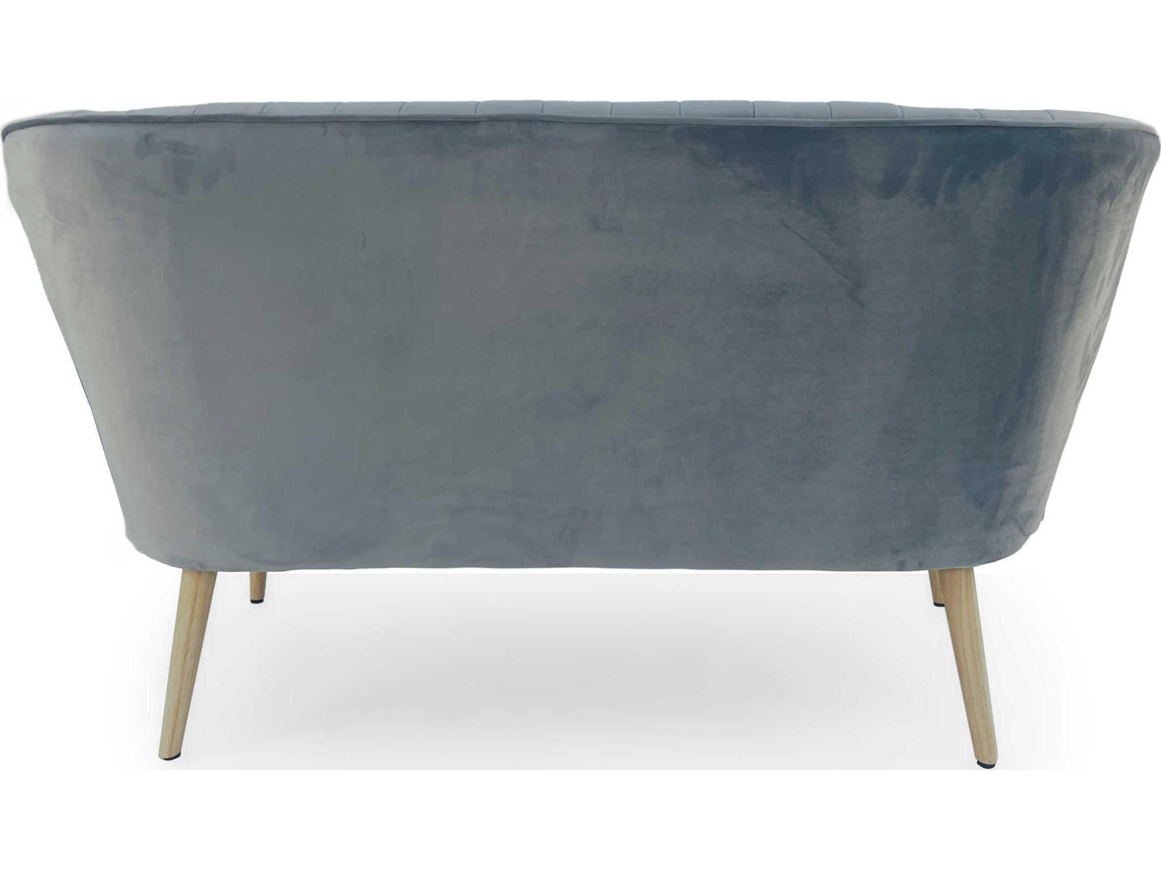 Zentique Pale Blue Velvet Upholstered Accent Bench