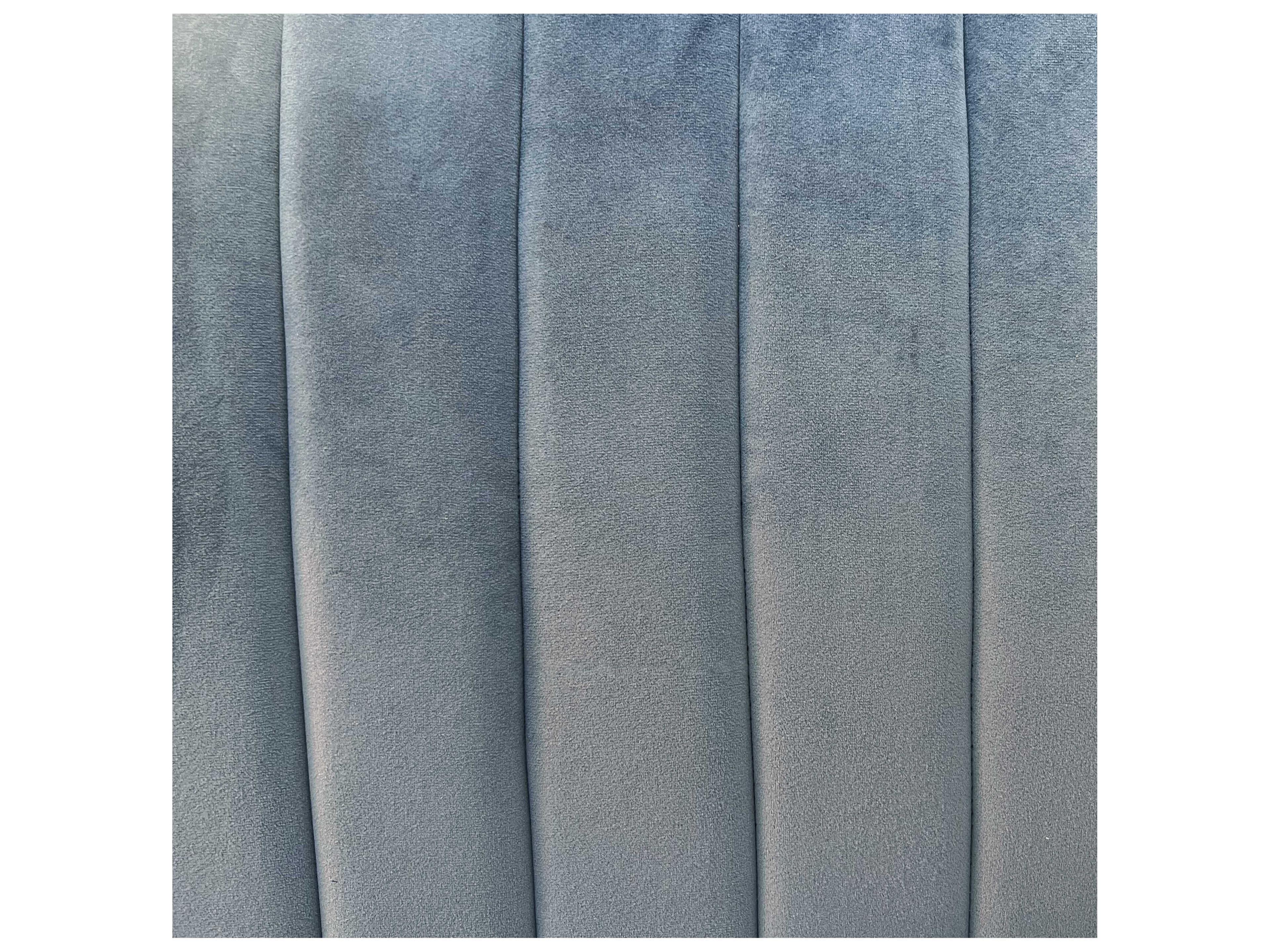 Zentique Pale Blue Velvet Upholstered Accent Bench