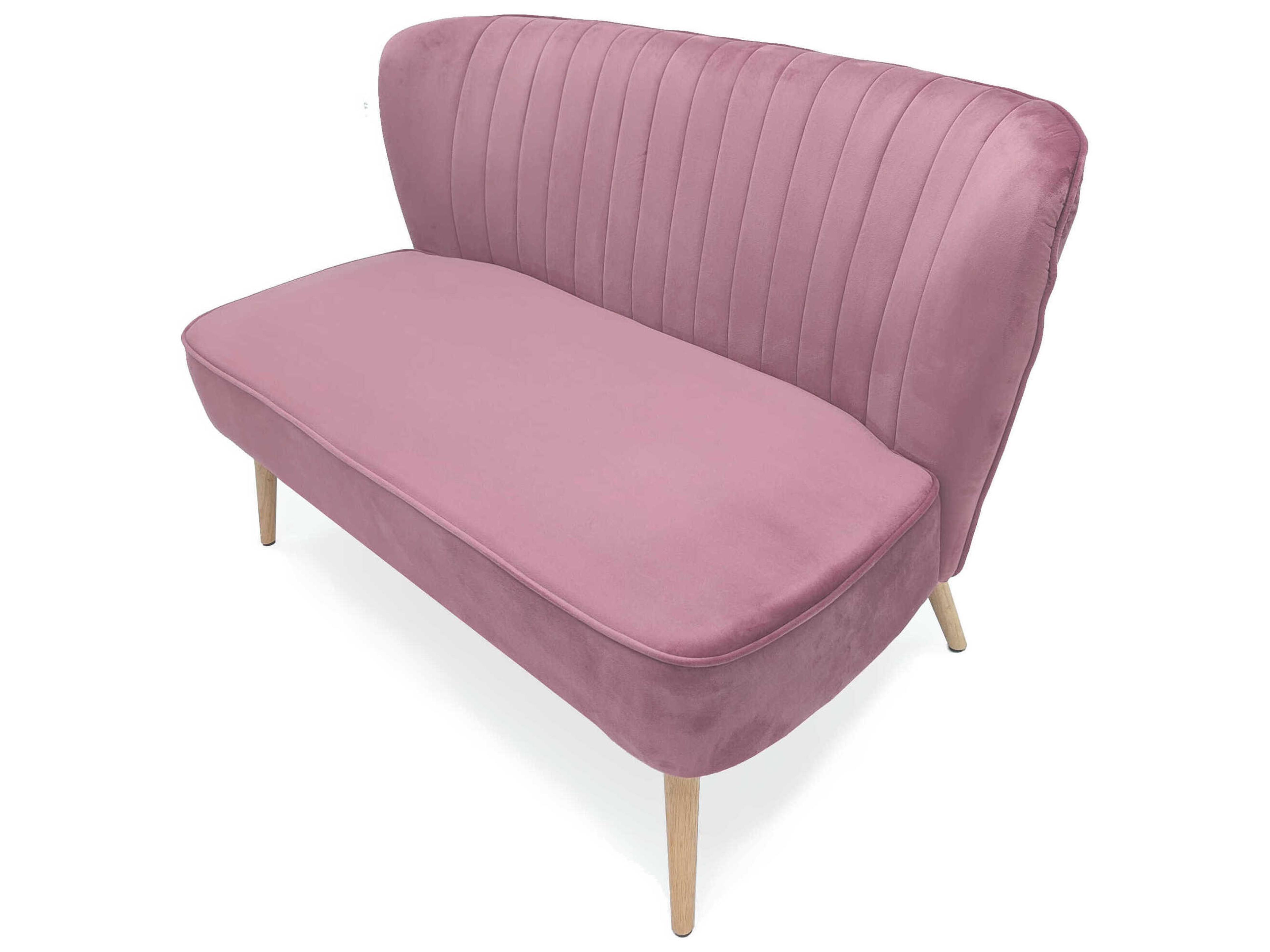 Zentique Mauve Rose Velvet Purple Upholstered Accent Bench